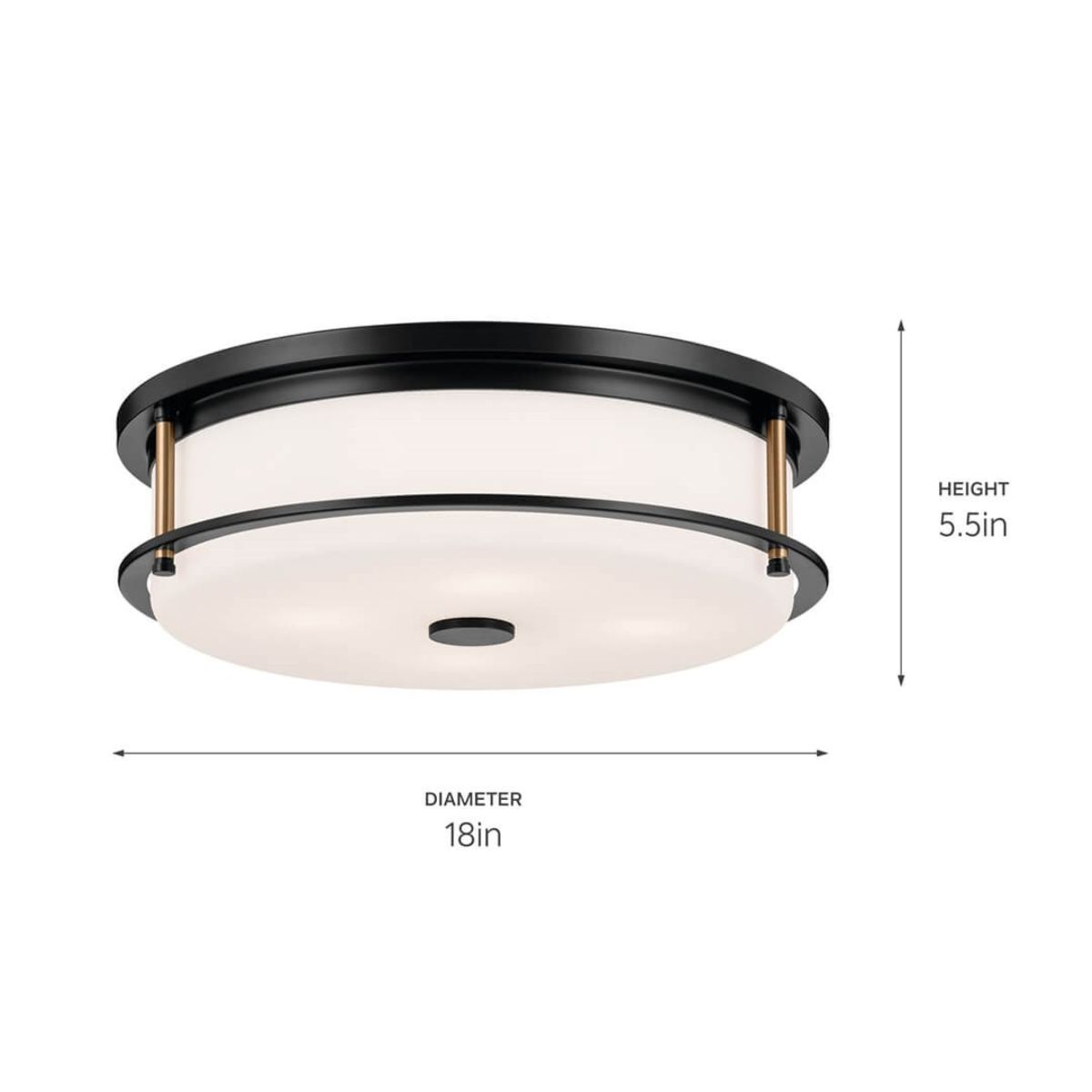 Brit 18 in. 4 Lights Flush Mount Light Black Finish - Bees Lighting