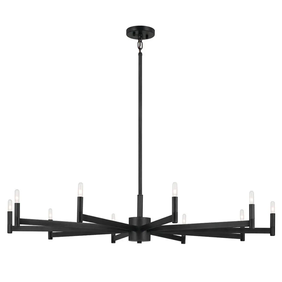 Erzo 48 in. 10 Lights Chandelier Black Finish - Bees Lighting