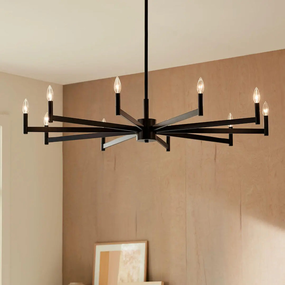 Erzo 48 in. 10 Lights Chandelier Black Finish - Bees Lighting