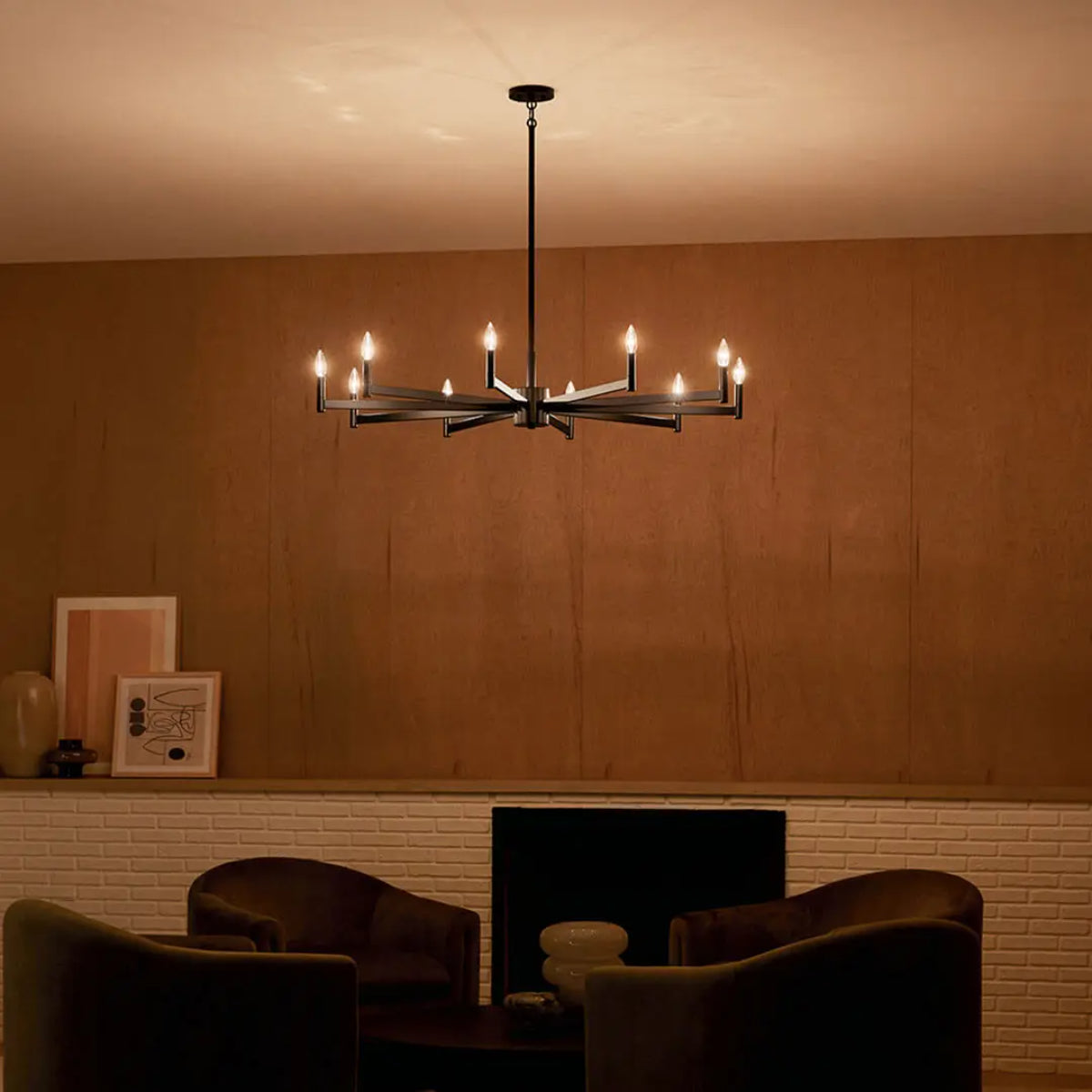 Erzo 48 in. 10 Lights Chandelier Black Finish - Bees Lighting