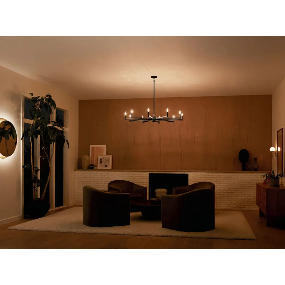 Erzo 48 in. 10 Lights Chandelier Black Finish - Bees Lighting