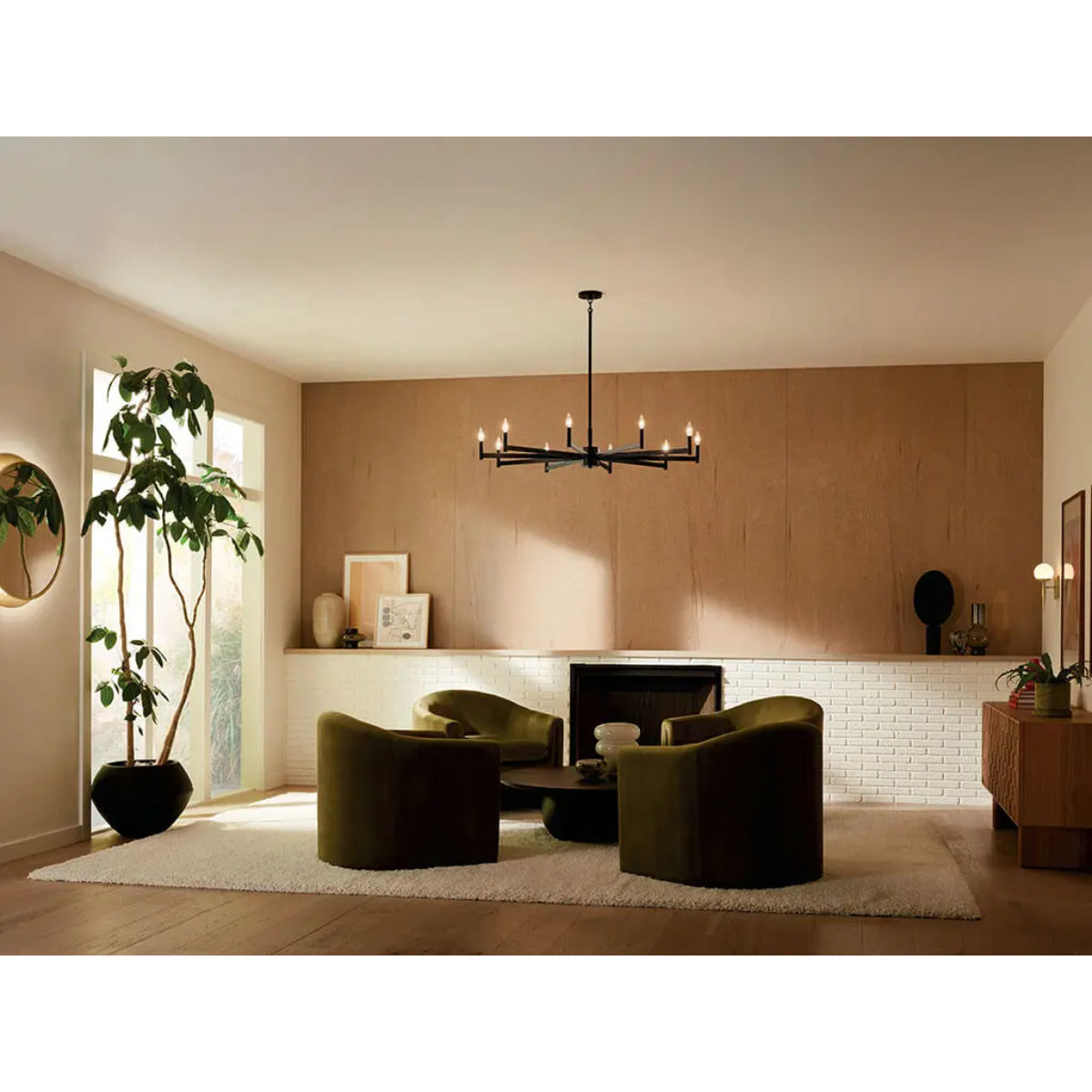Erzo 48 in. 10 Lights Chandelier Black Finish - Bees Lighting