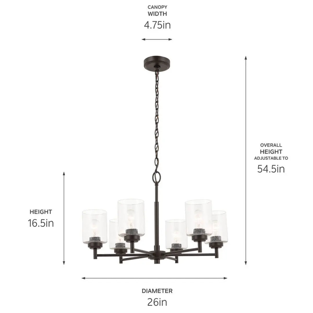 Winslow 26" 6-Light Chandelier, Olde Bronze Finish - Bees Lighting