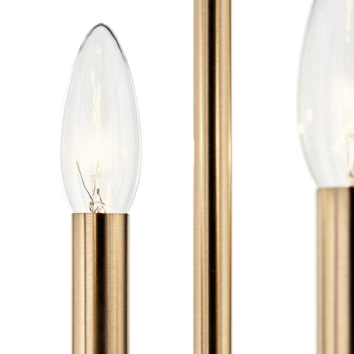 Delvin 32" 4-Light Pendant Light with Clear Glass, Black and champagne bronze Finish - Bees Lighting