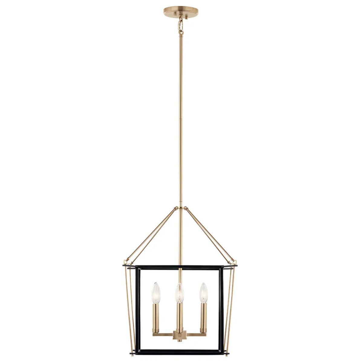 Eisley 21" 4-Light Pendant Light, Black and Champagne Bronze Finish - Bees Lighting