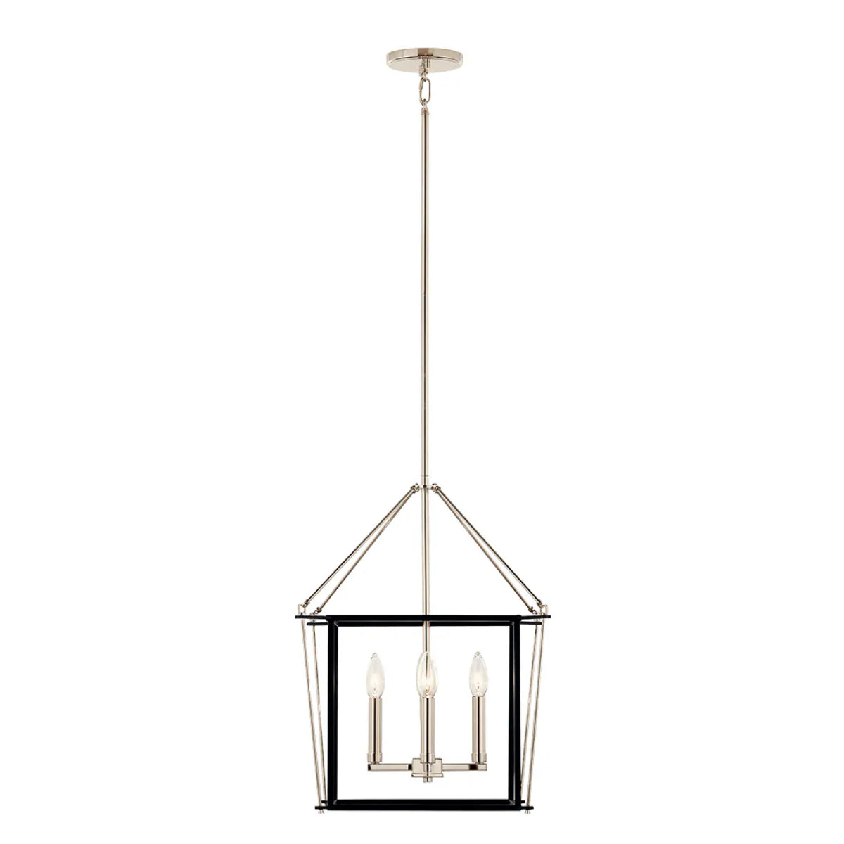 Eisley 21" 4-Light Pendant Light, Black and Polished Nickel Finish - Bees Lighting