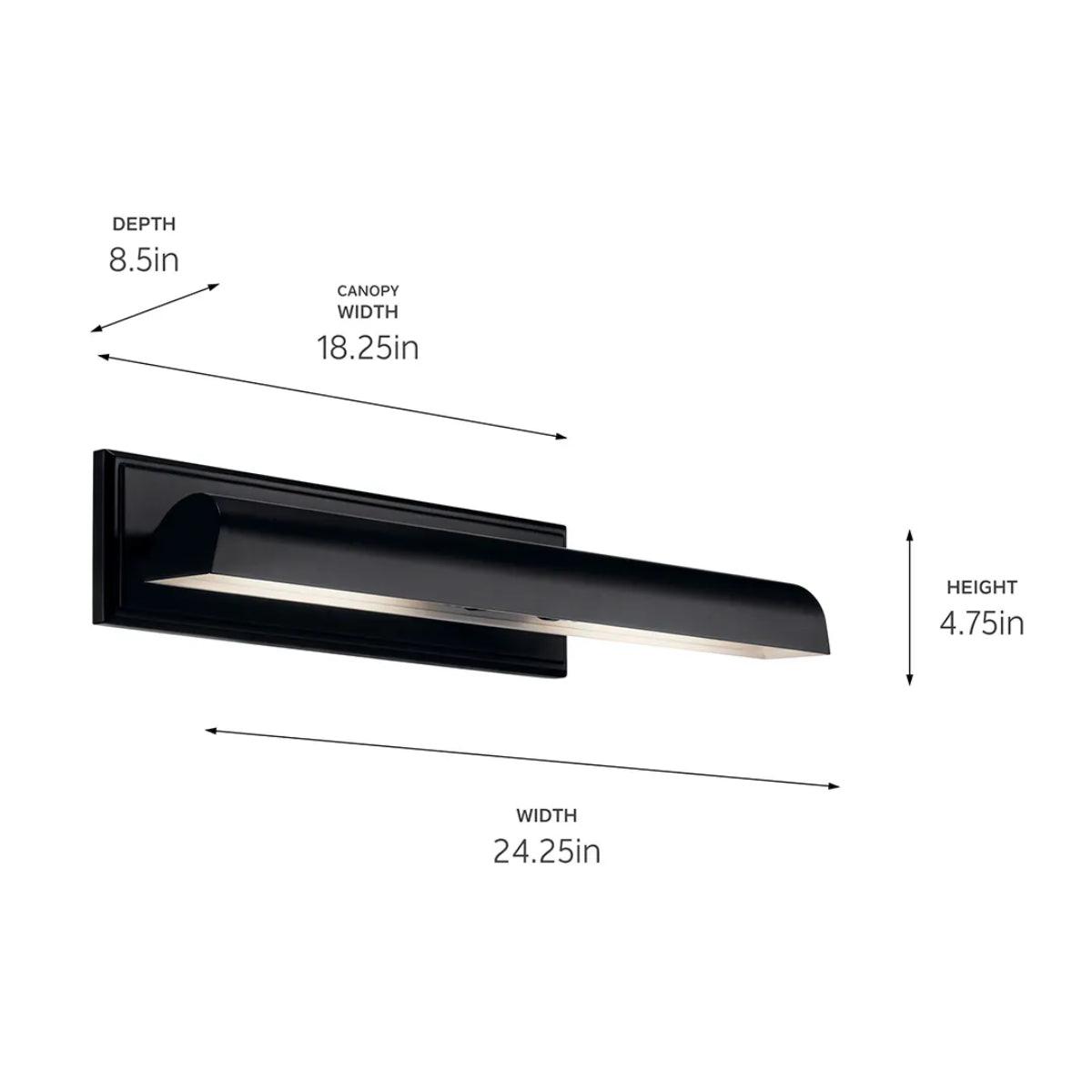 Carston 24" 2-Lights Picture Light, Black Finish - Bees Lighting