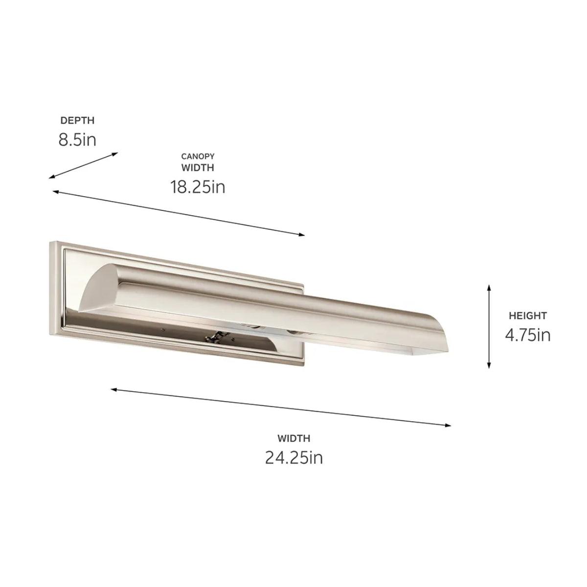 Carston 24" 2-Lights Picture Light, Polished Nickel Finish - Bees Lighting