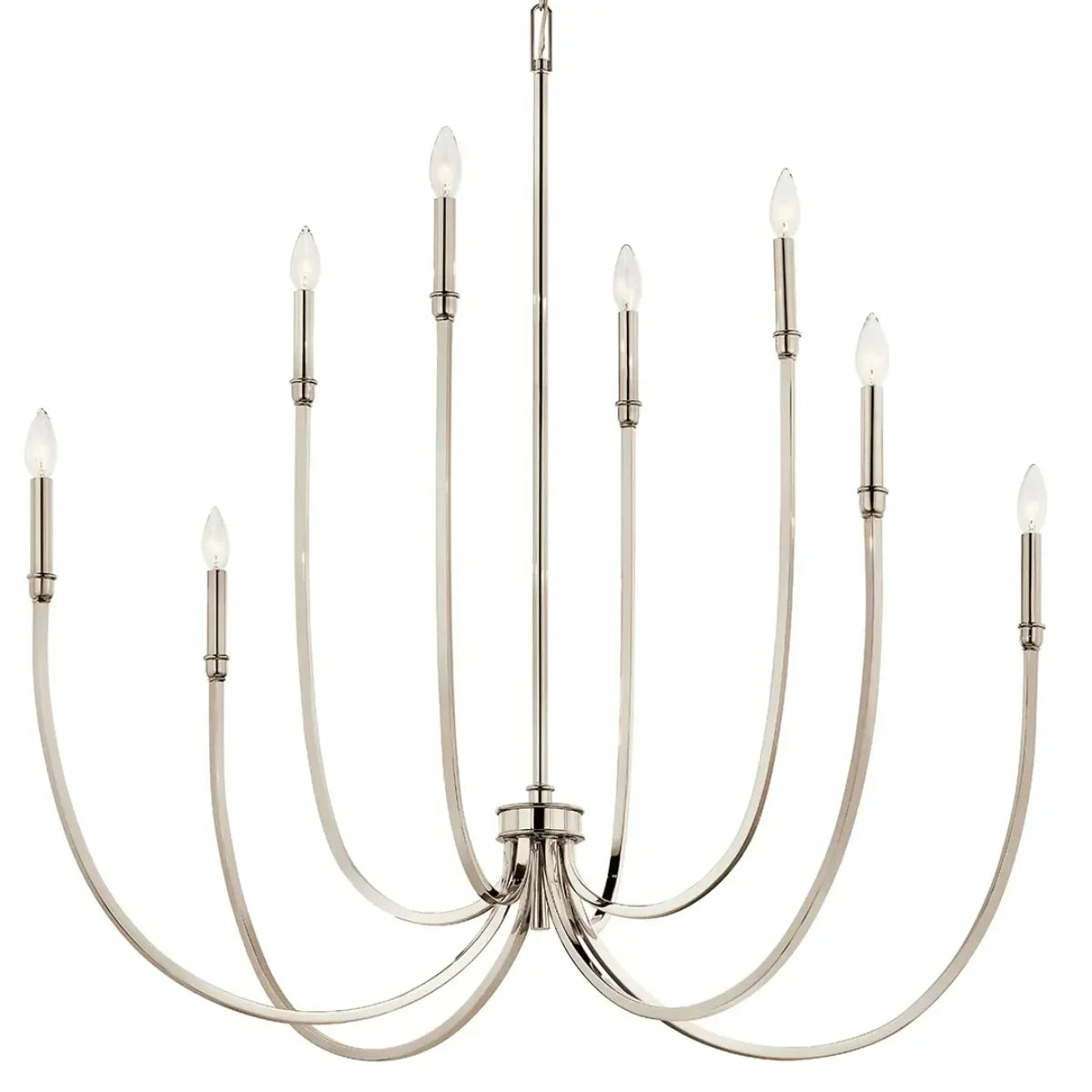 Malene 45" 8-Light Chandelier, Polished nickel Finish - Bees Lighting