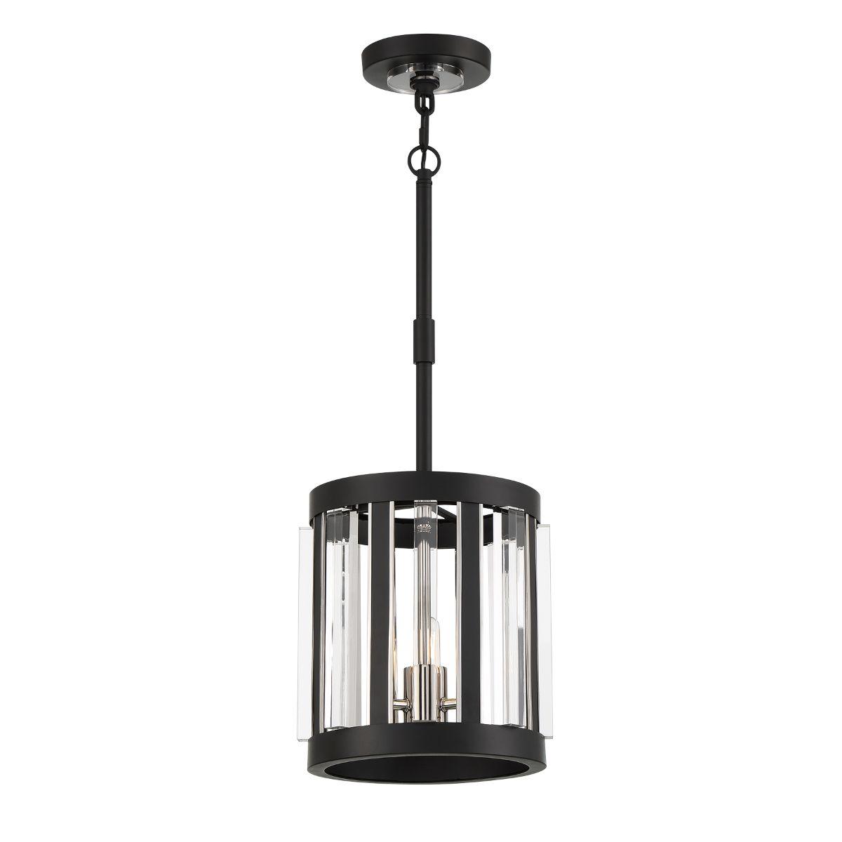 Majestic Splendor 11 In. 3 Lights Pendant Light Black & polished nickel Finish - Bees Lighting
