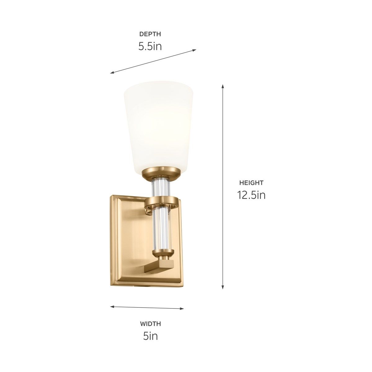 Rosalind 13 in. Armed Sconce Brushed Brass finish - Bees Lighting
