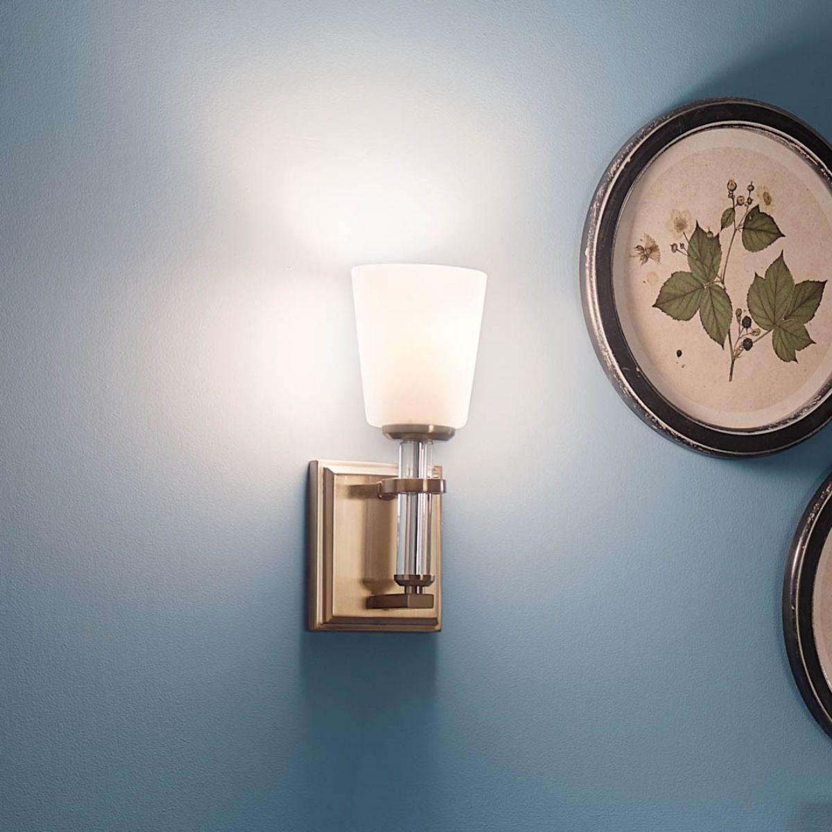 Rosalind 13 in. Armed Sconce Brushed Brass finish - Bees Lighting