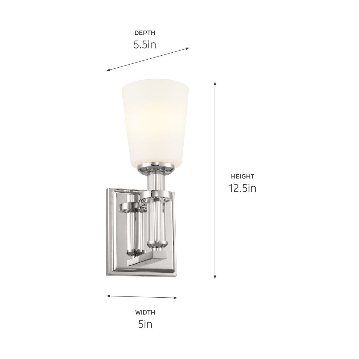 Rosalind 13 in. Armed Sconce Polished Nickel finish - Bees Lighting