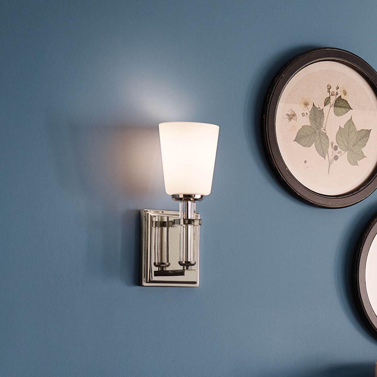 Rosalind 13 in. Armed Sconce Polished Nickel finish - Bees Lighting