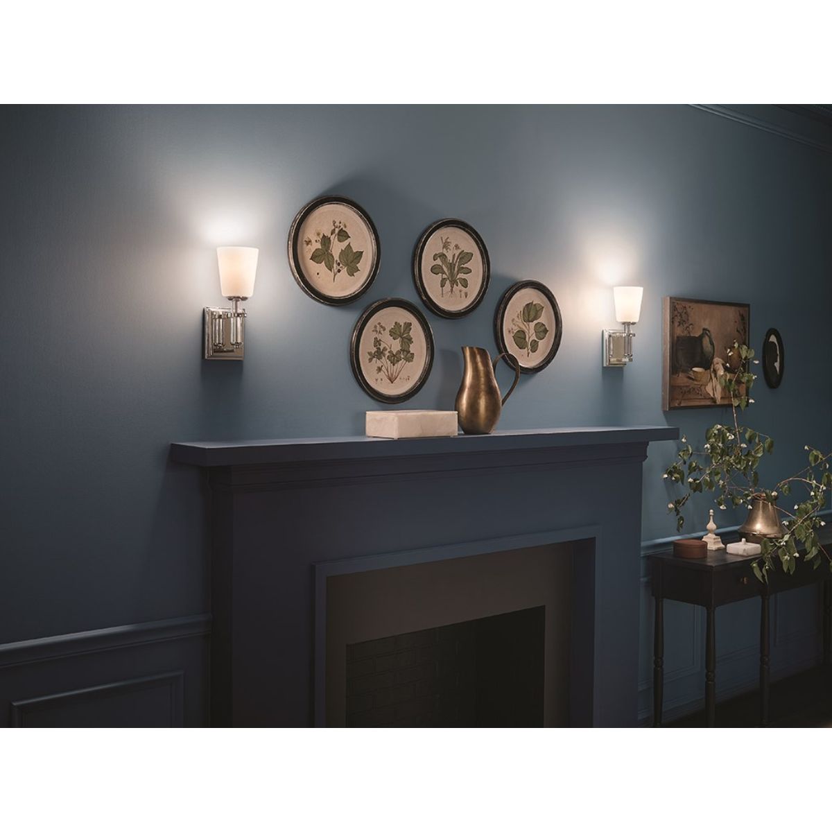 Rosalind 13 in. Armed Sconce Polished Nickel finish - Bees Lighting