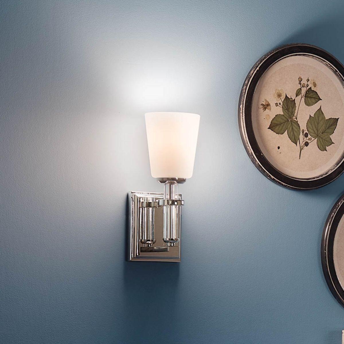 Rosalind 13 in. Armed Sconce Polished Nickel finish - Bees Lighting