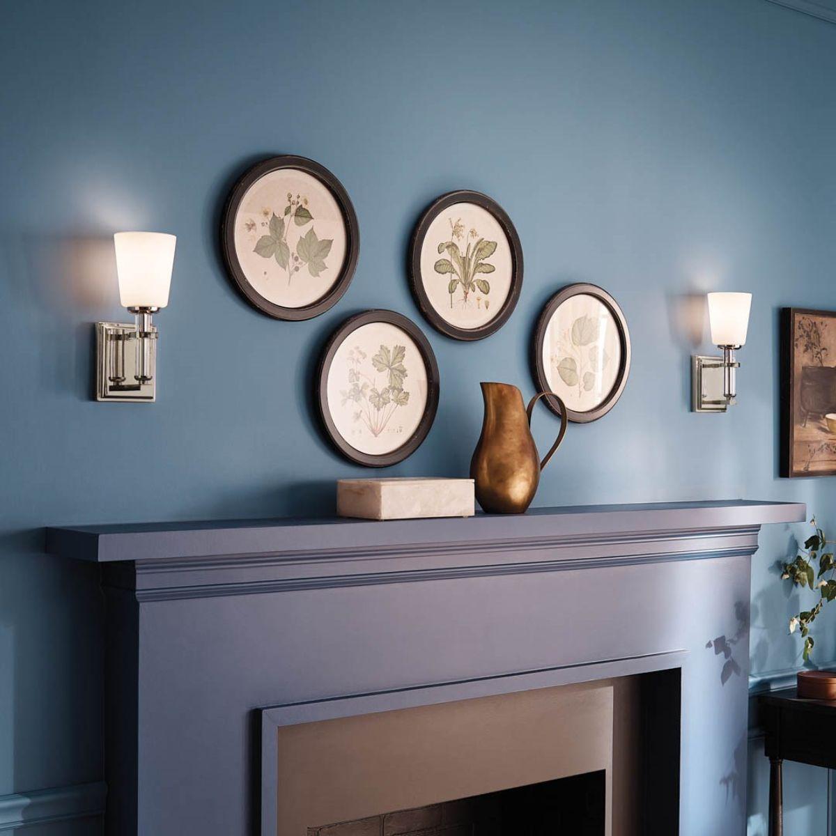Rosalind 13 in. Armed Sconce Polished Nickel finish - Bees Lighting