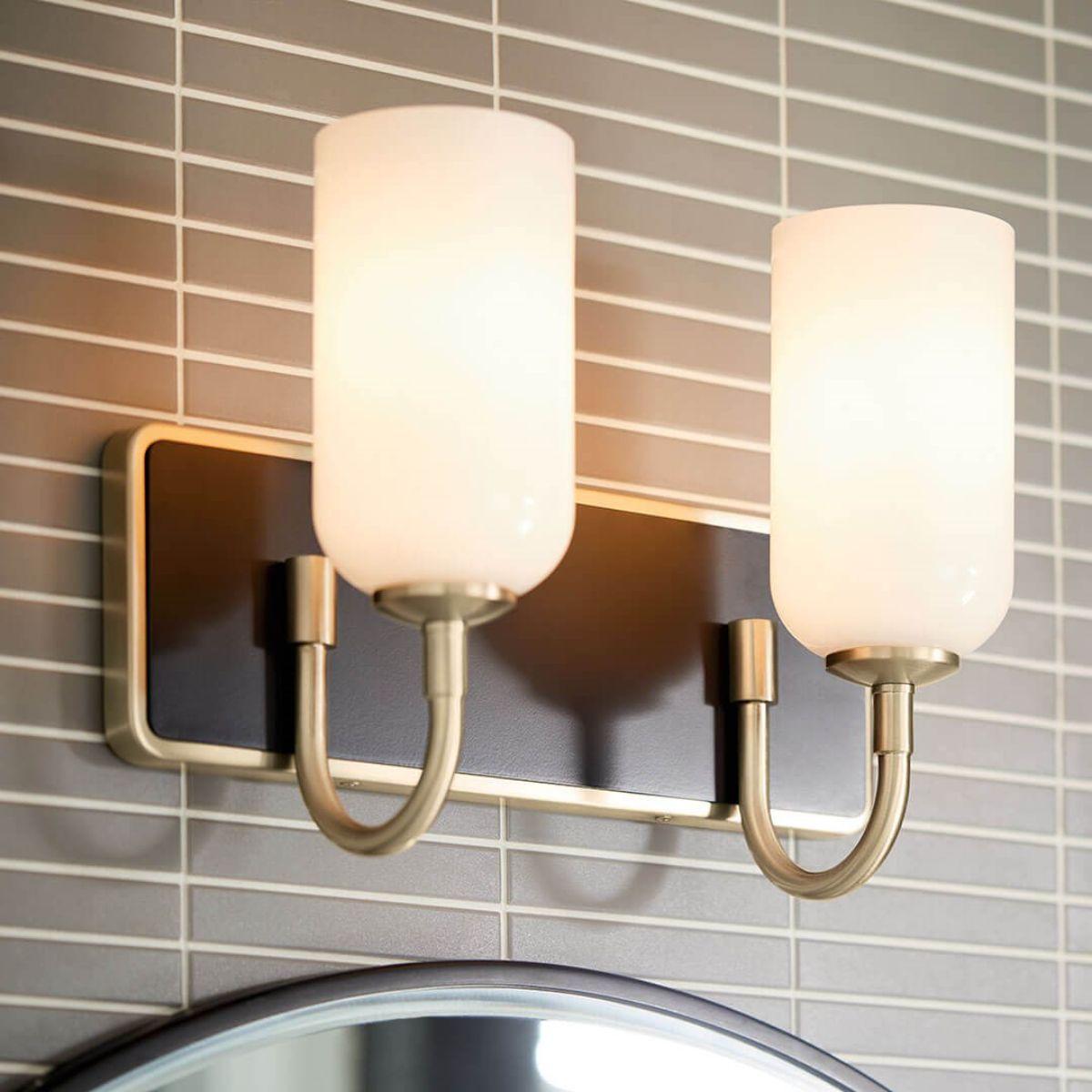 Solia 14 in. 2 Lights Vanity Light Champagne Bronze Finish - Bees Lighting