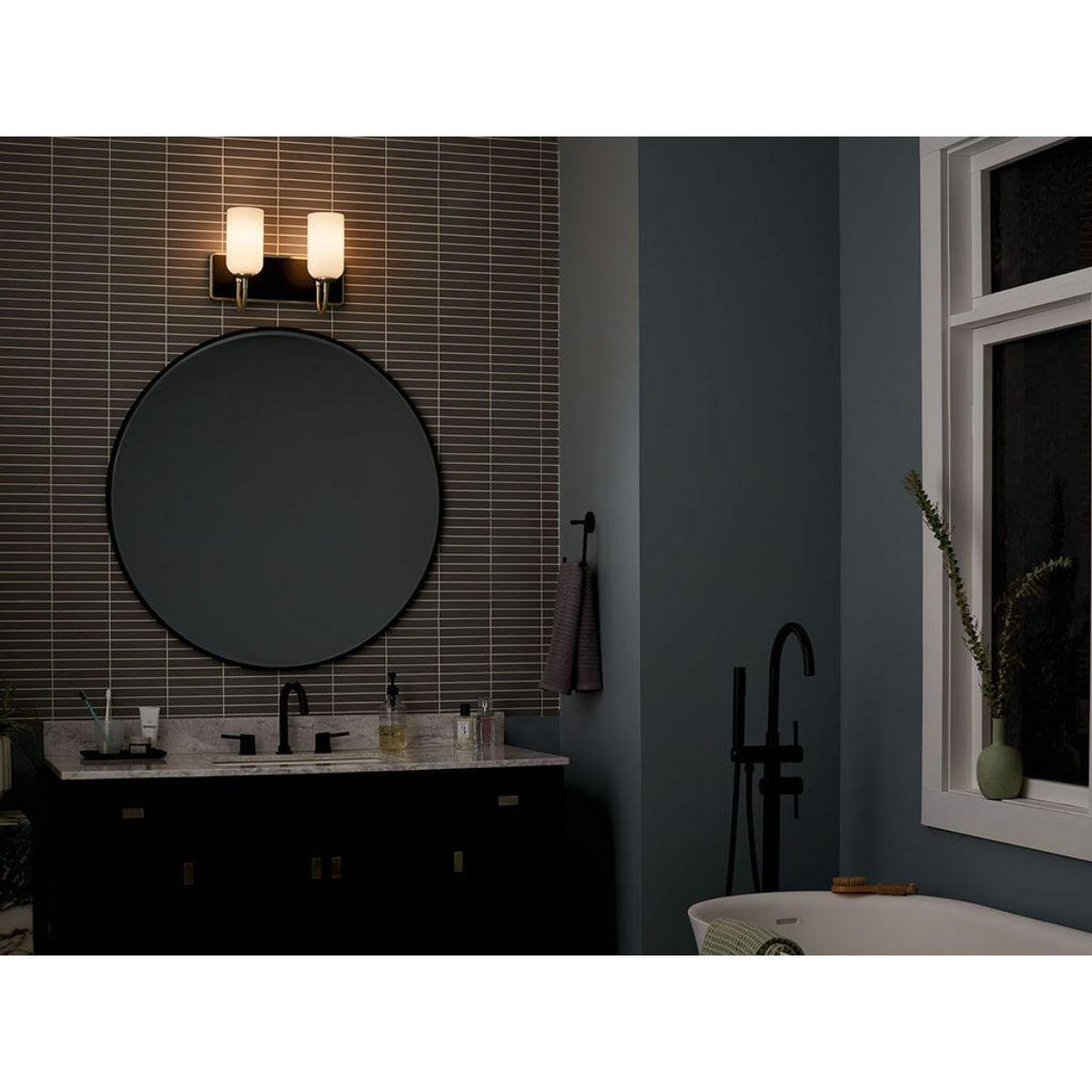 Solia 14 in. 2 Lights Vanity Light Champagne Bronze Finish - Bees Lighting