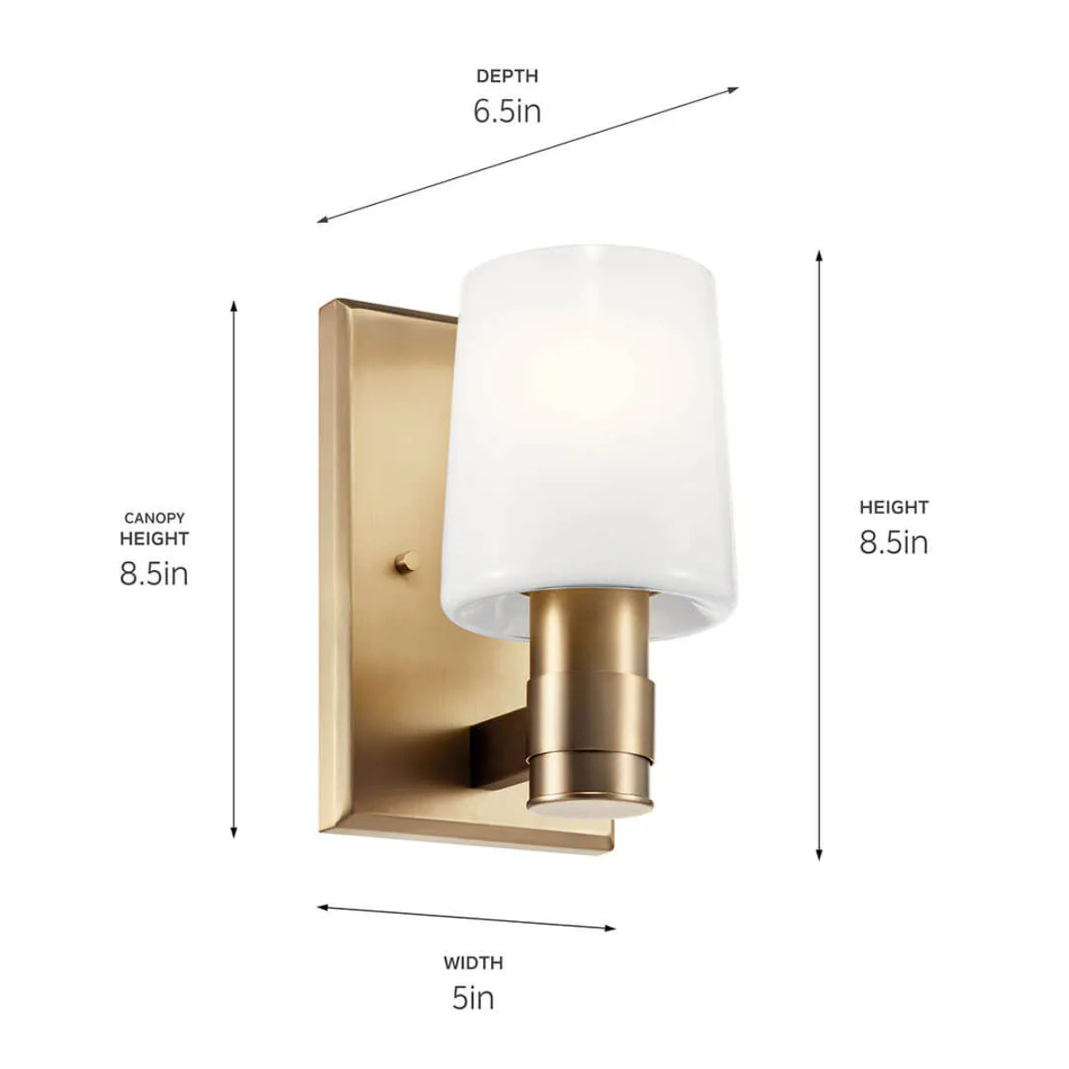 Adani 8" 1-Light Wall Sconce With Opal Glass, Bronze Finish - Bees Lighting