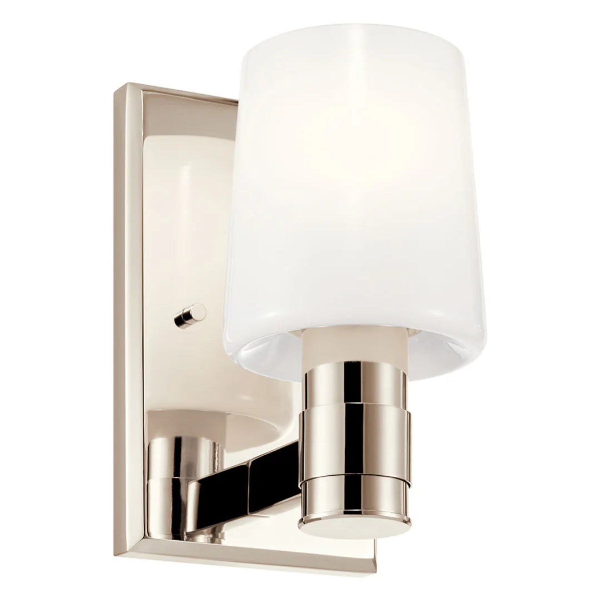 Adani 8" 1-Light Wall Sconce With Opal Glass, Polished Nickel Finish - Bees Lighting