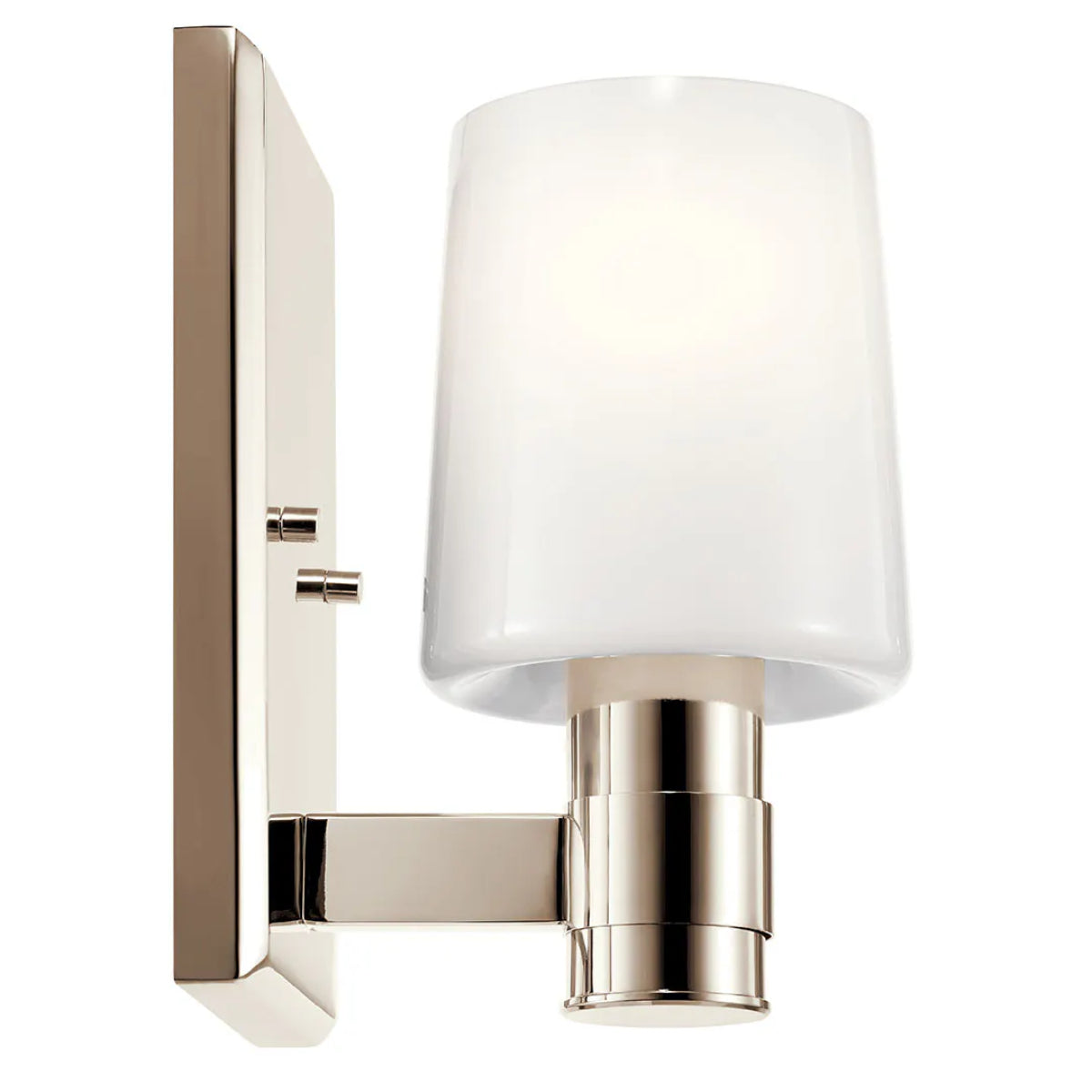 Adani 8" 1-Light Wall Sconce With Opal Glass, Polished Nickel Finish - Bees Lighting