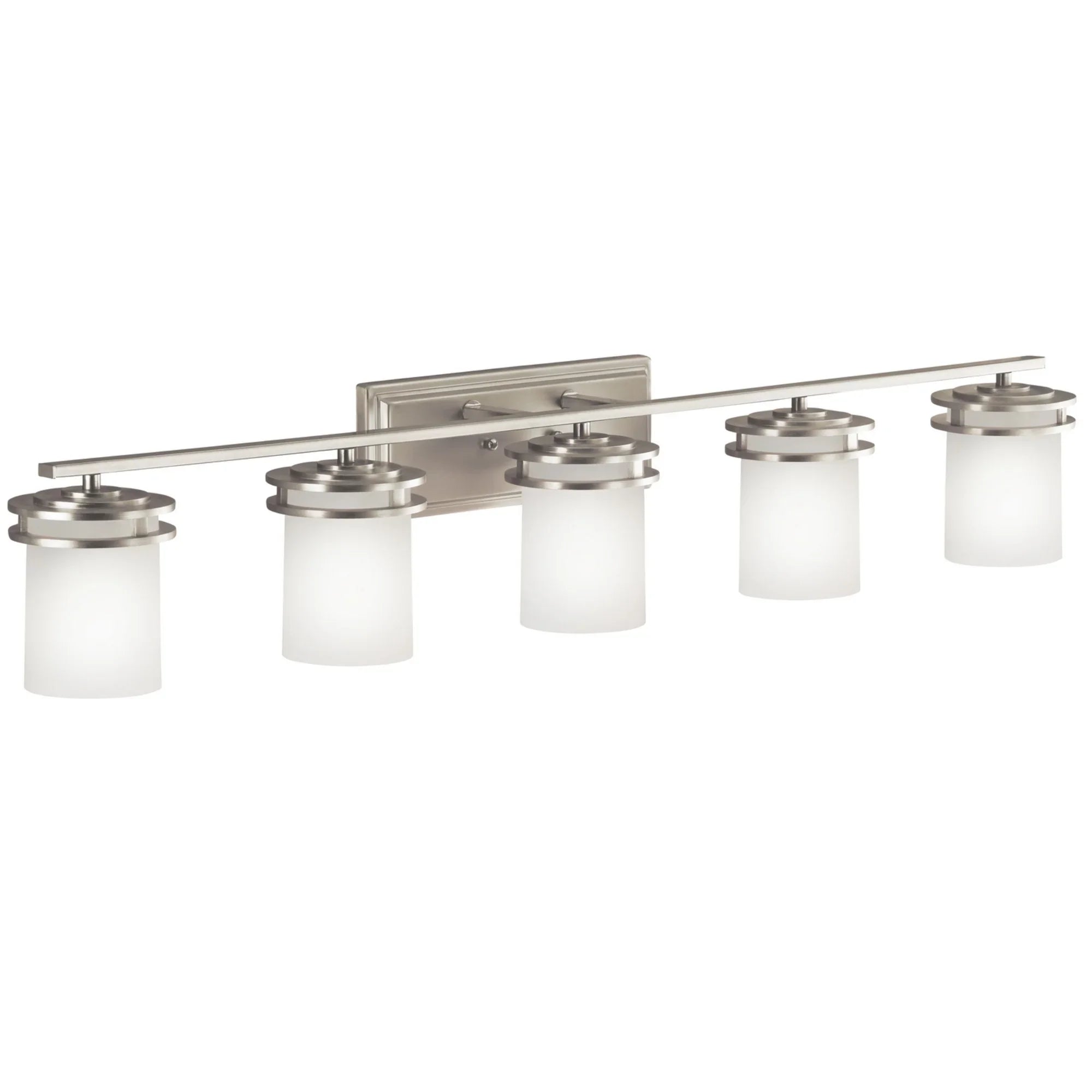 Hendrik 43" 5-Light Bath Vanity Light, Brushed Nickel Finish - Bees Lighting