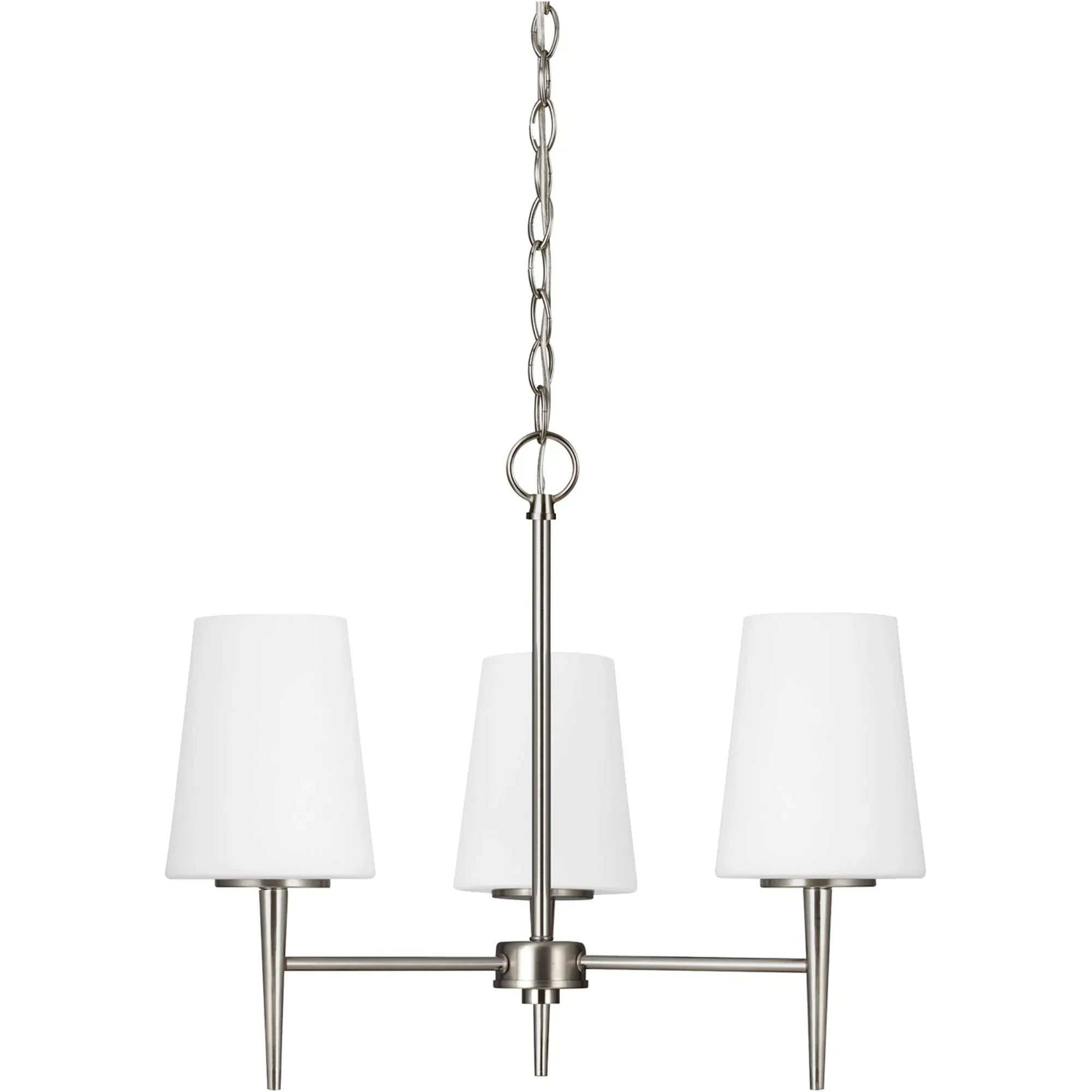 Driscoll 21" 3-Light Chandelier, Brushed Nickel Finish - Bees Lighting