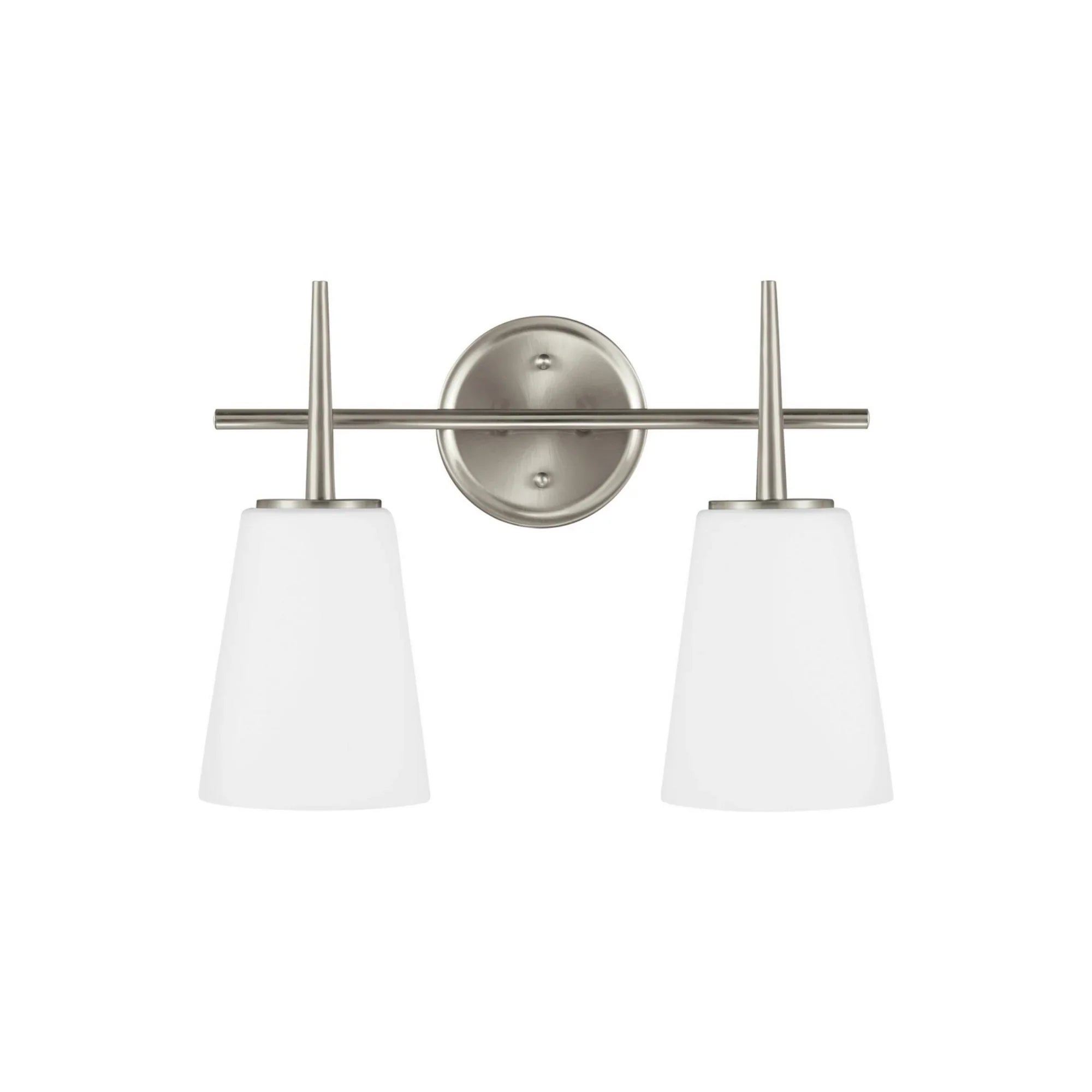 Driscoll 16" 2-Light Bathroom Vanity, Brushed Nickel Finish - Bees Lighting