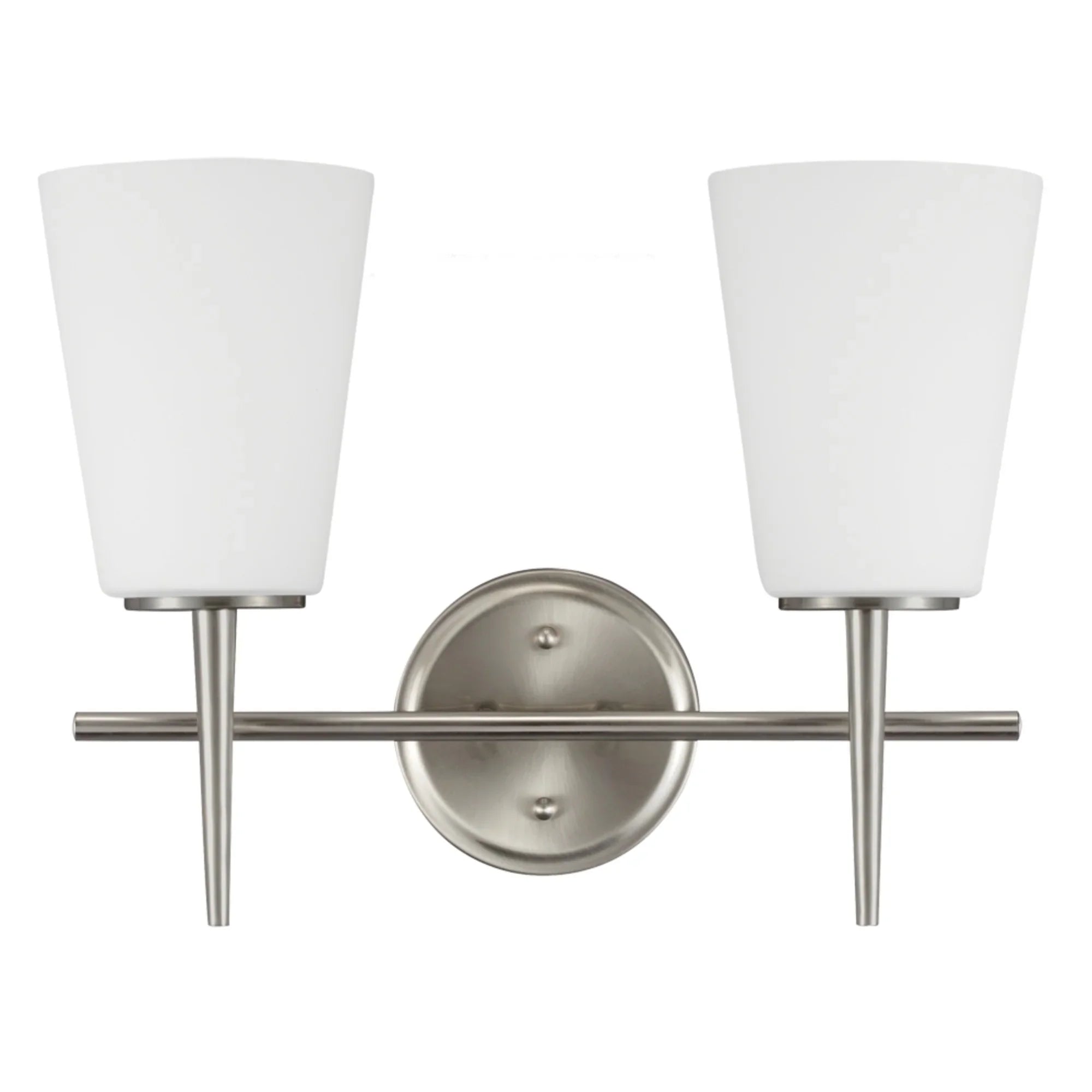 Driscoll 16" 2-Light Bathroom Vanity, Brushed Nickel Finish - Bees Lighting
