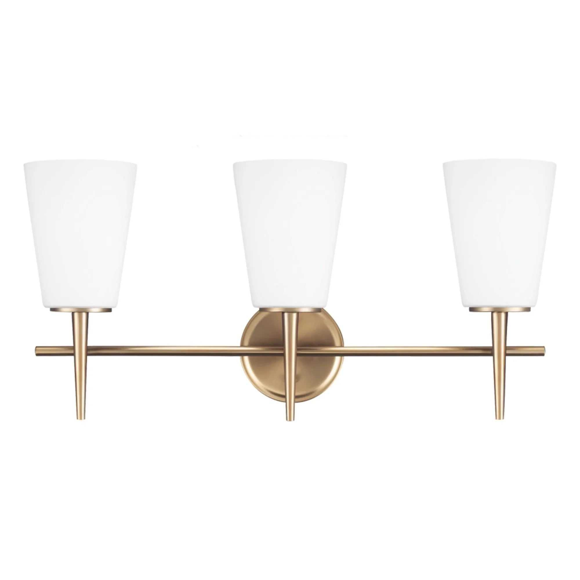 Driscoll 25" 3-Light Bathroom Vanity, Satin Brass Finish - Bees Lighting