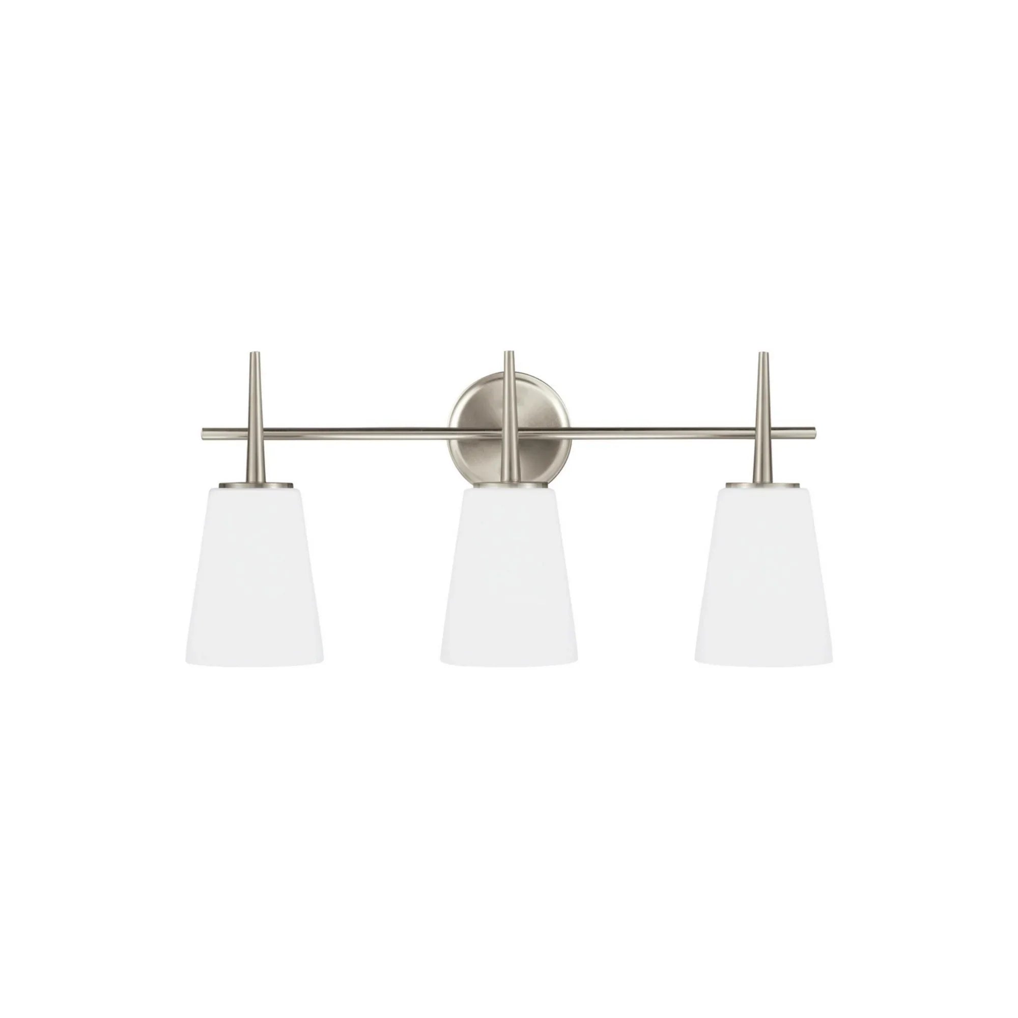 Driscoll 25" 3-Light Bathroom Vanity, Brushed Nickel Finish - Bees Lighting
