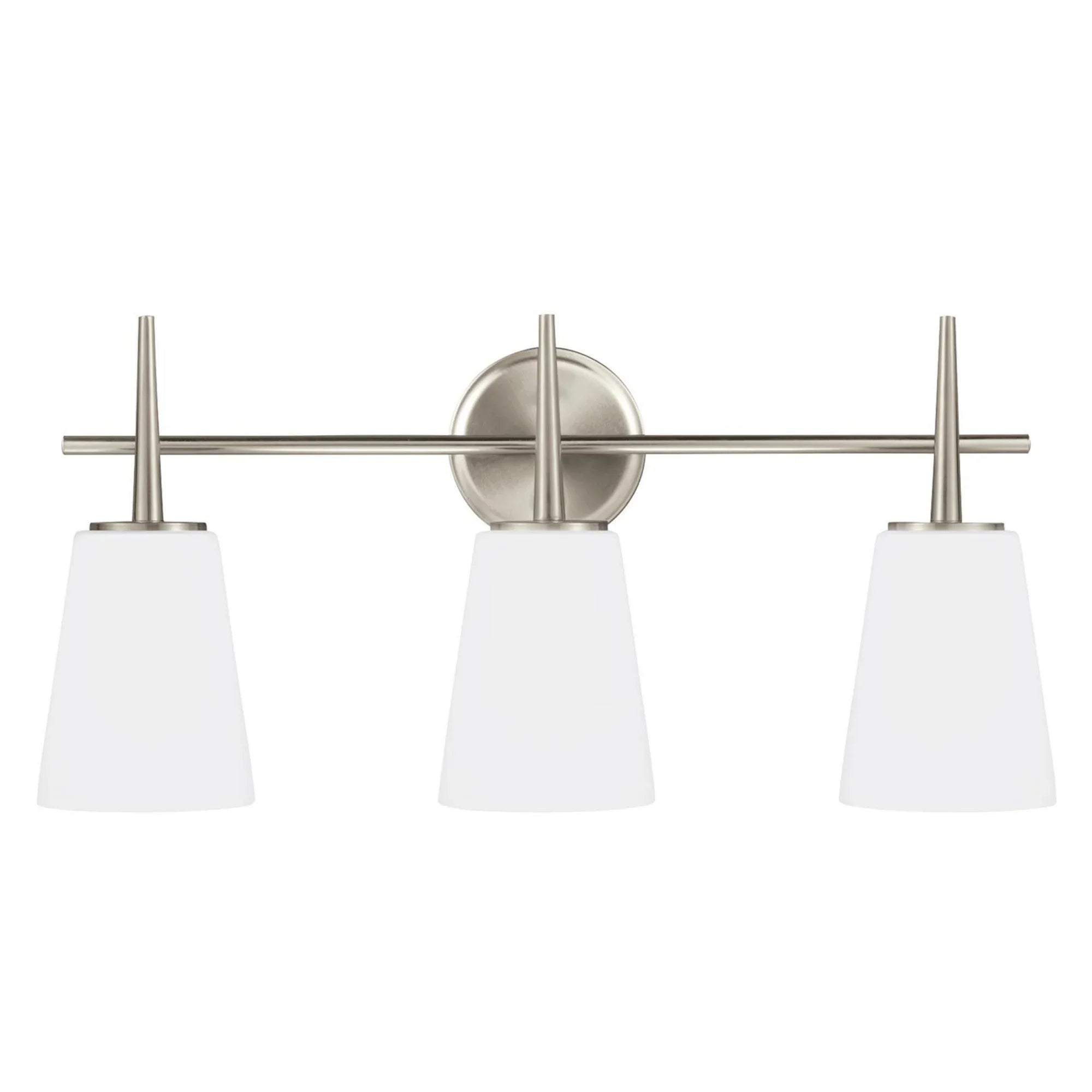 Driscoll 25" 3-Light Bathroom Vanity, Brushed Nickel Finish - Bees Lighting