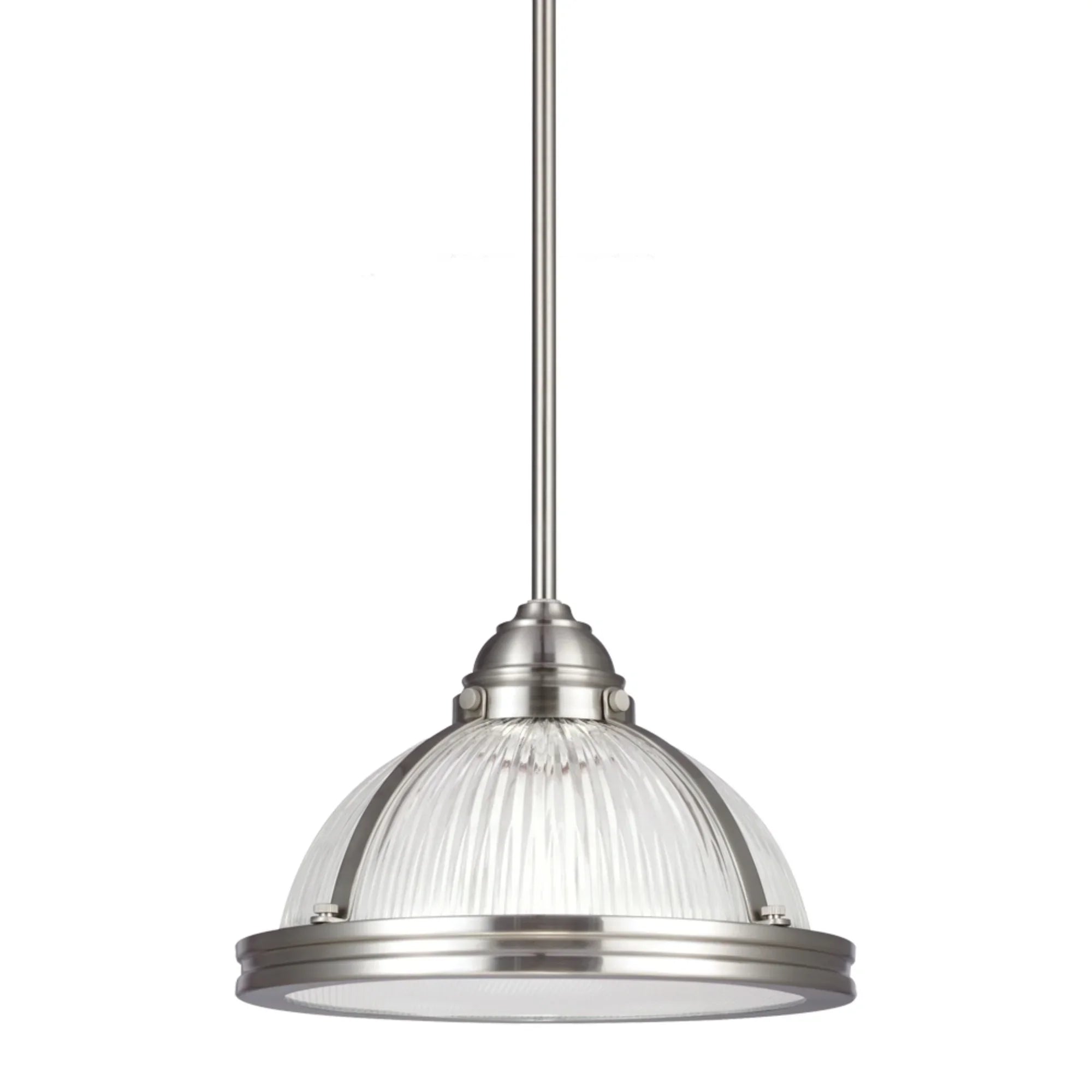 Pratt Street Prismatic 11" 1-Light Pendant, Brushed Nickel Finish - Bees Lighting