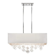Piatt 32" 6-Light Linear Chandelier, Chrome Finish - Bees Lighting