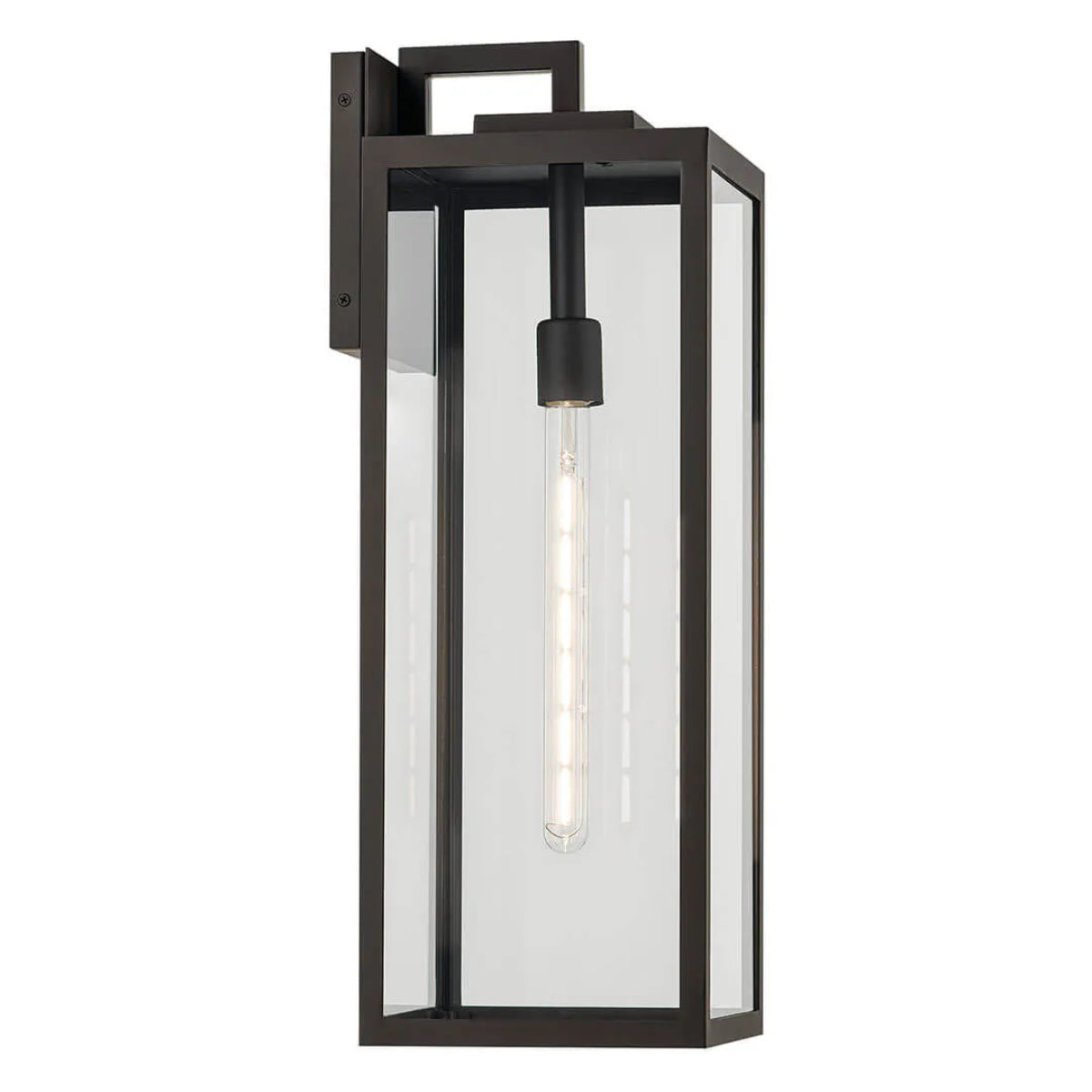 Branner 24" 1-Light Outdoor Wall Light with Clear Glass, Bronze Finish - Bees Lighting