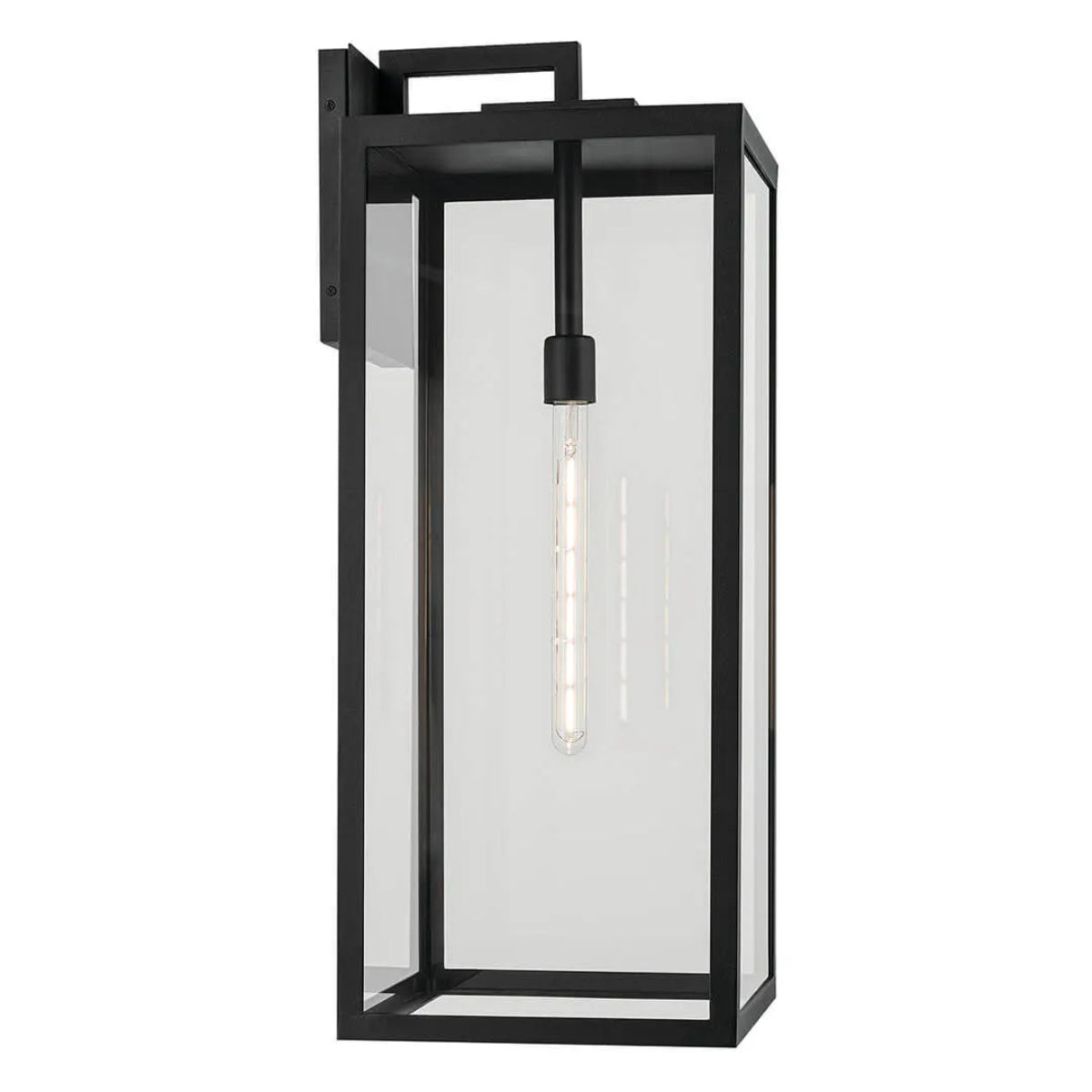 Branner 30" 1-Light Outdoor Wall Light with Clear Glass, Black Finish - Bees Lighting