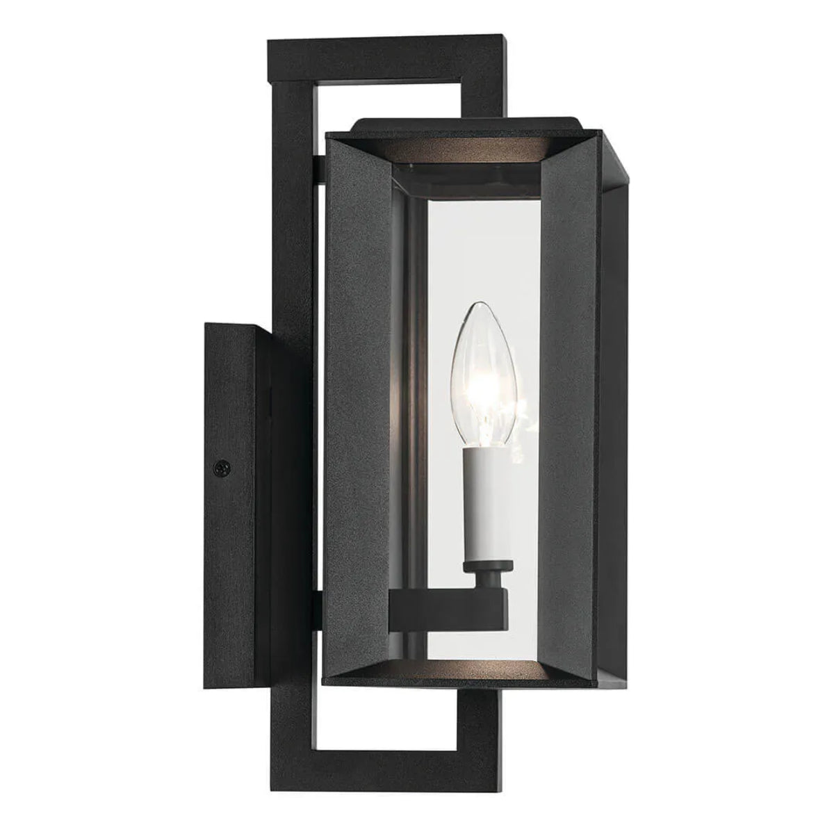 Kroft 14" 1-Light Outdoor Wall Light, Black Finish - Bees Lighting
