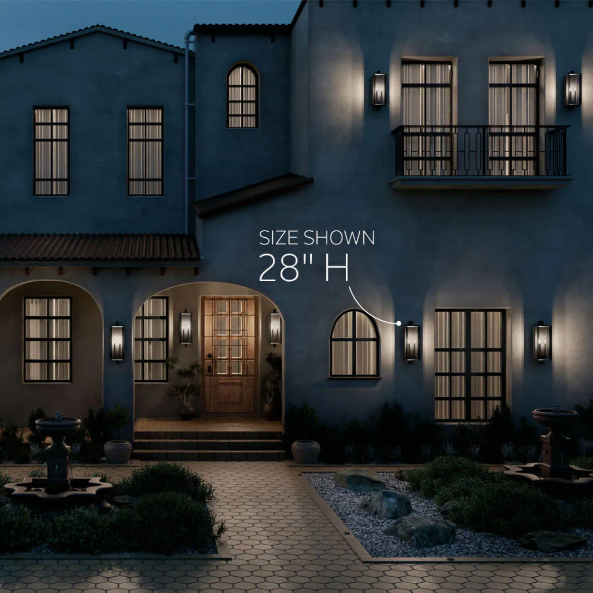 Kroft 14" 1-Light Outdoor Wall Light, Black Finish - Bees Lighting