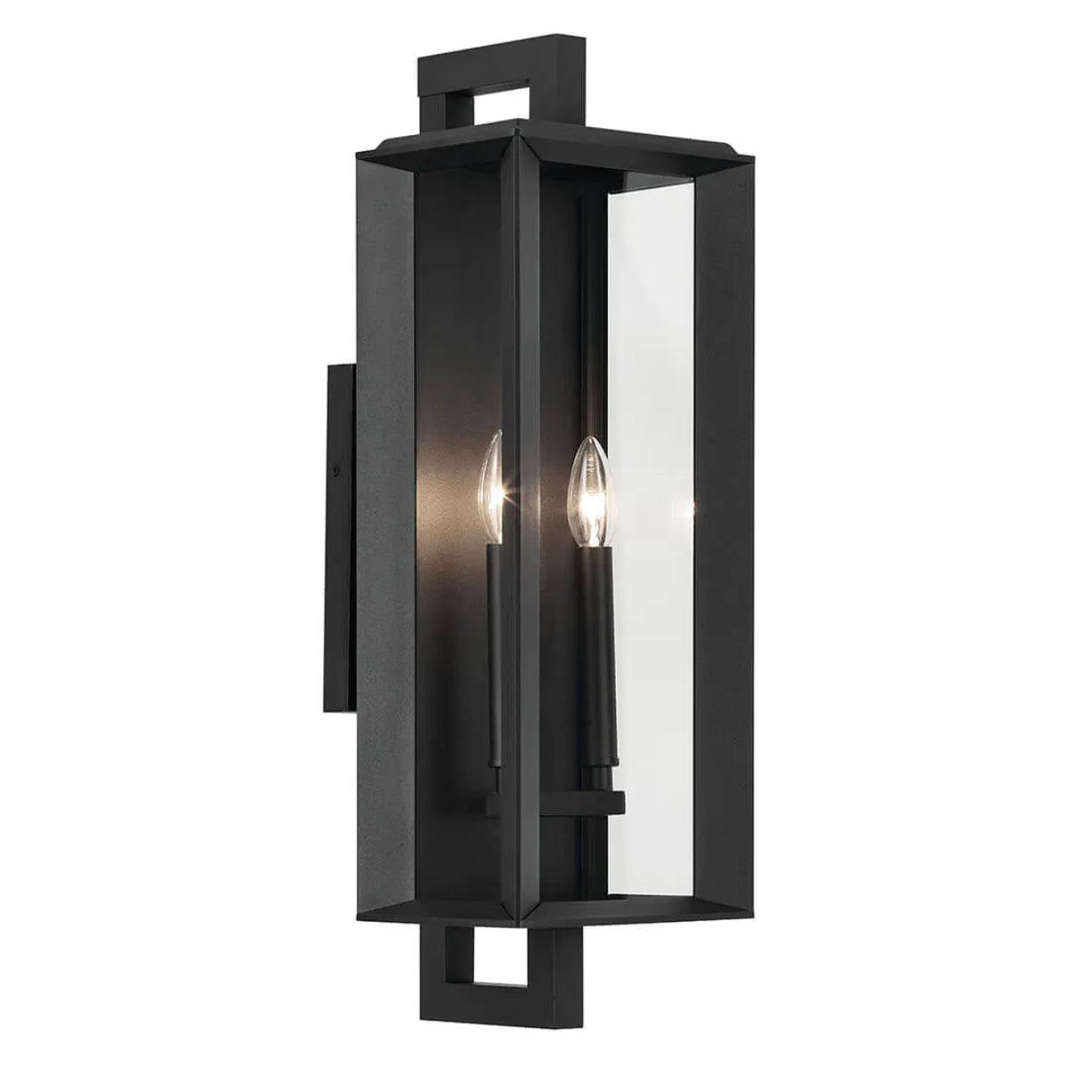 Kroft 24" 2-Lights Outdoor Wall Light, Black Finish - Bees Lighting