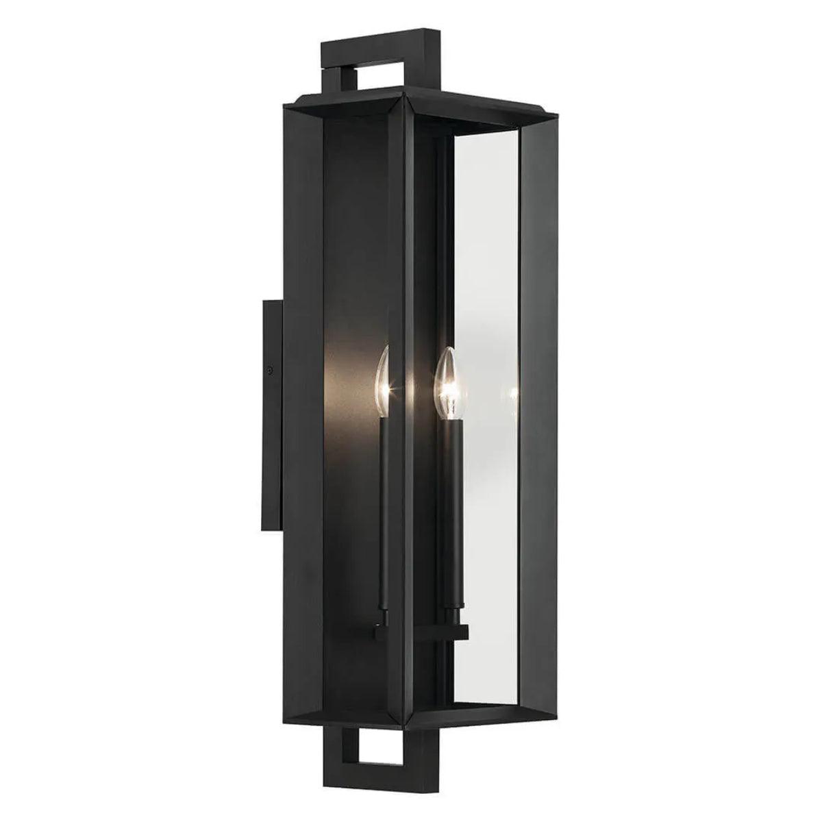 Kroft 28" 2-Lights Outdoor Wall Light, Black Finish - Bees Lighting