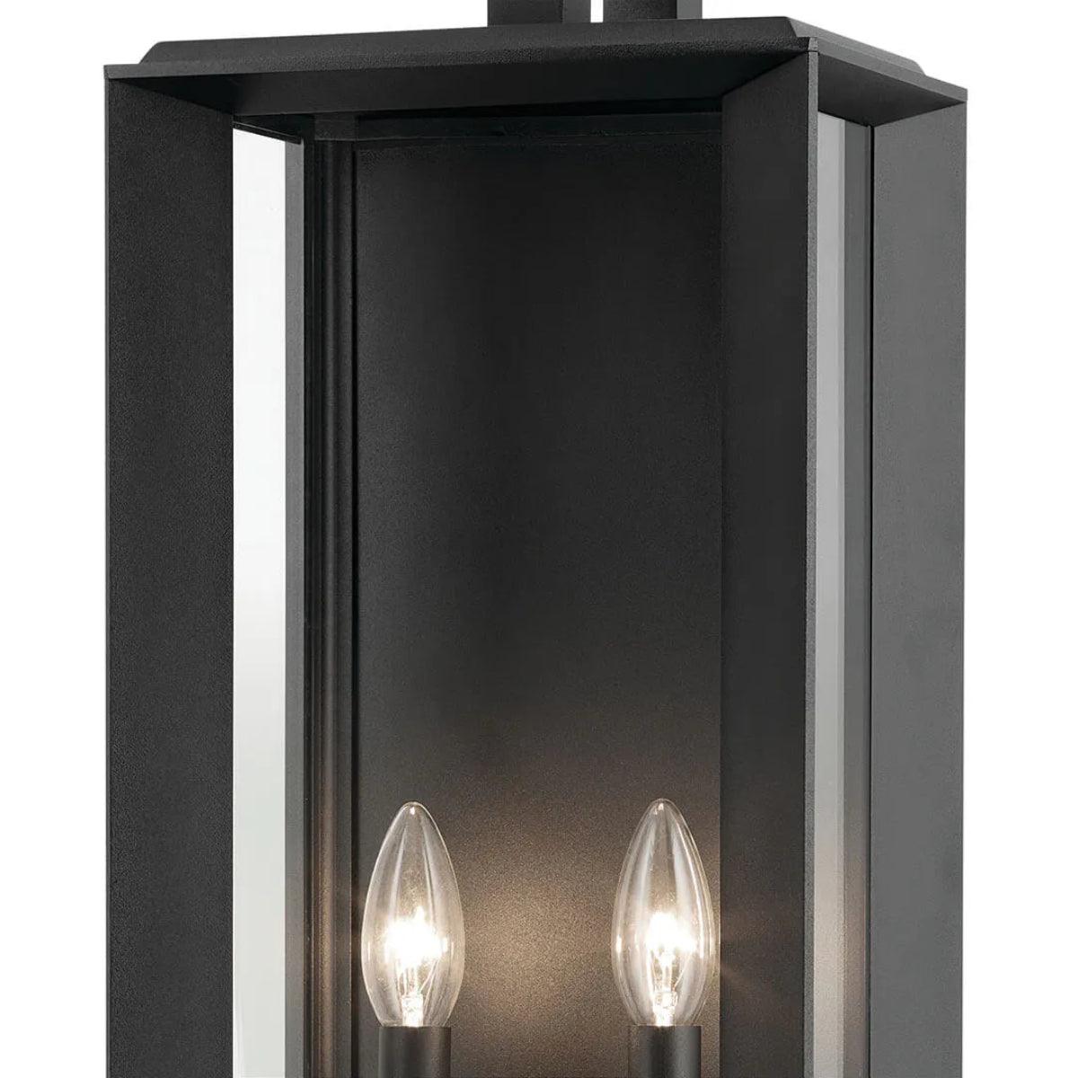 Kroft 28" 2-Lights Outdoor Wall Light, Black Finish - Bees Lighting