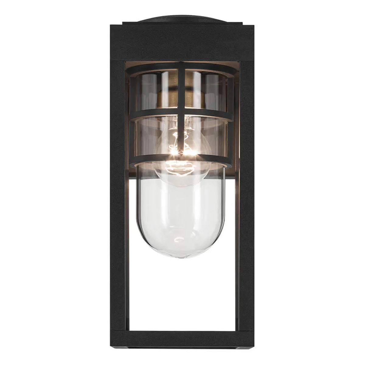 Hone 13" 1-Light Outdoor Wall Light, Black Finish - Bees Lighting