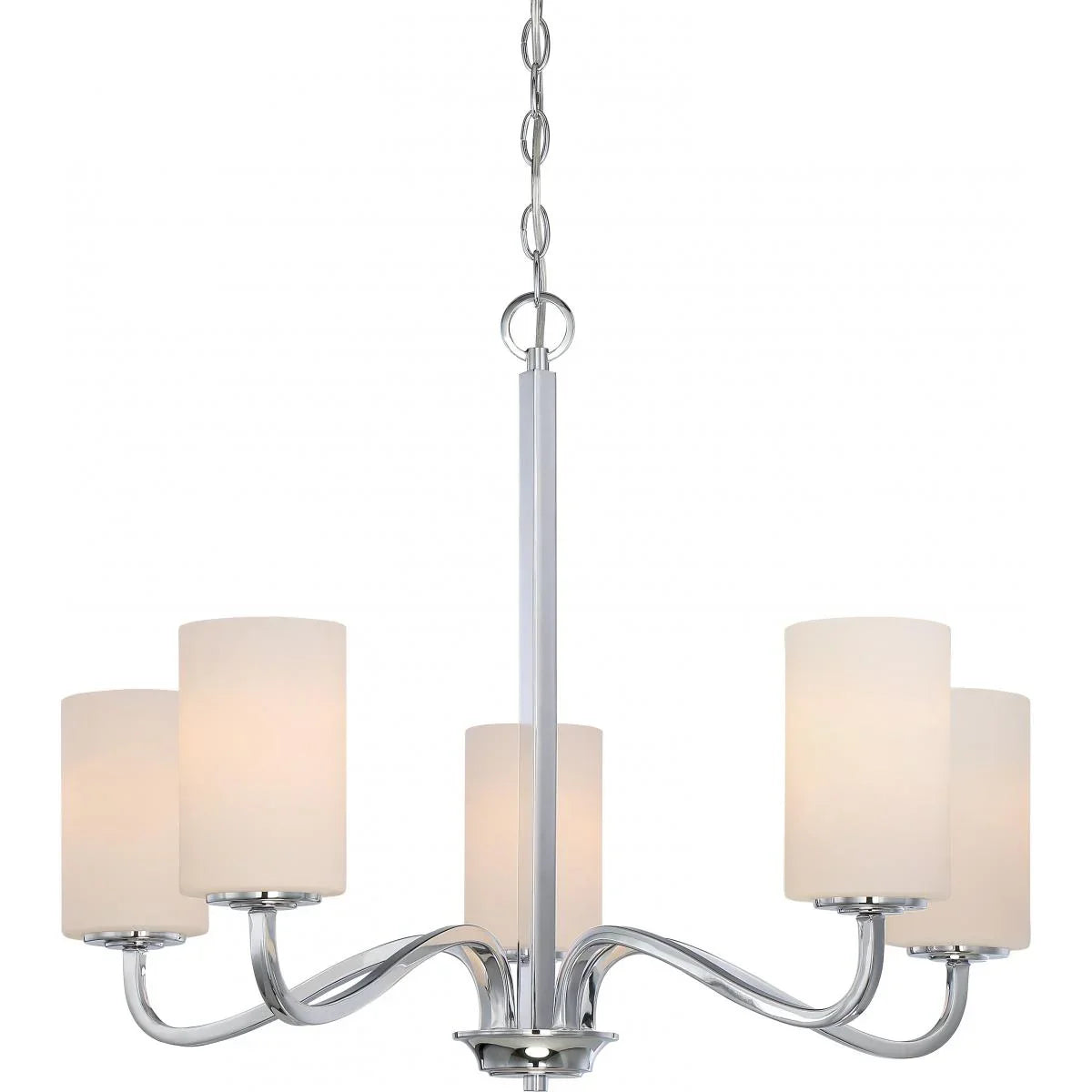 Willow 27" 5 Lights Chandelier, Nickel Finish - Bees Lighting