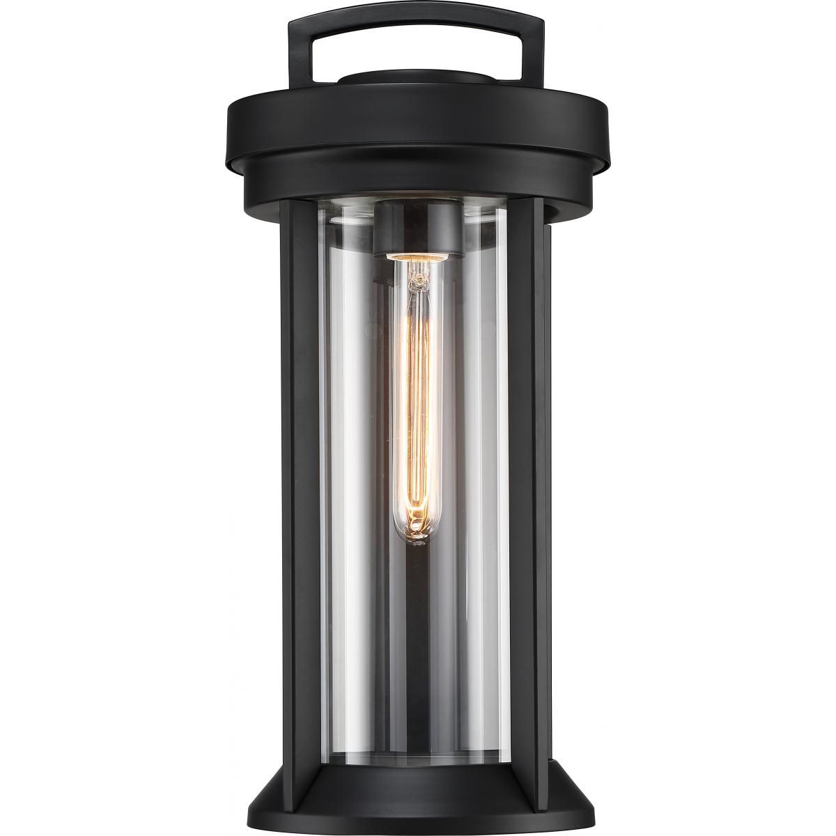 Huron 1 Light Outdoor Wall Light Bronze Finish, Clear Glass