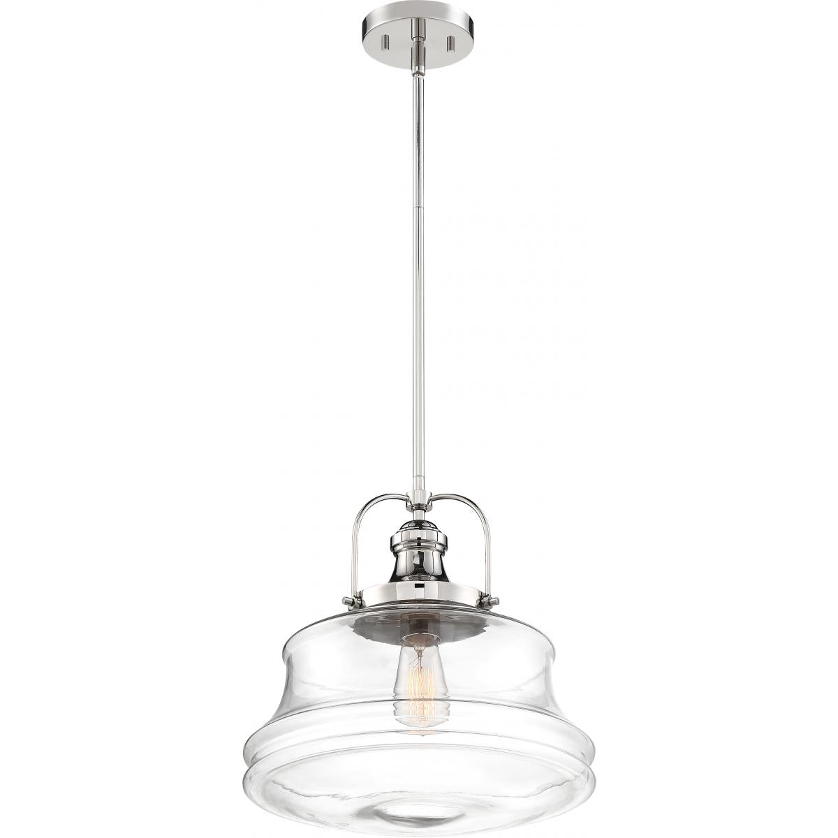 Basel 14 in. 1 Light Pendant Light, Clear Glass