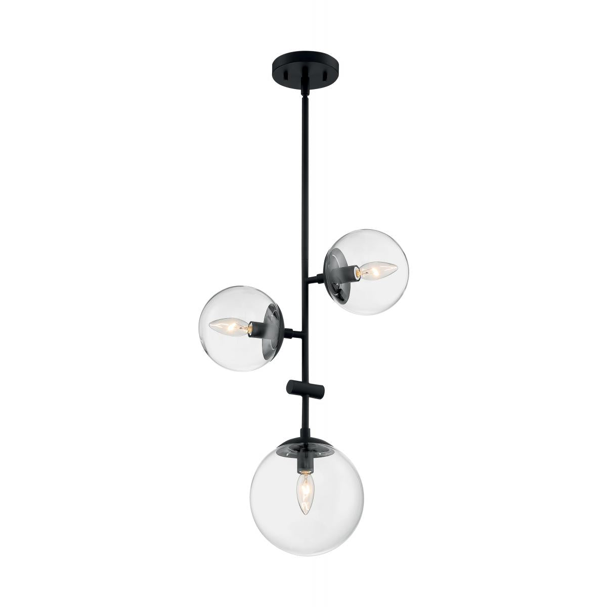 Sky Pendant Light Black Finish, Clear Glass