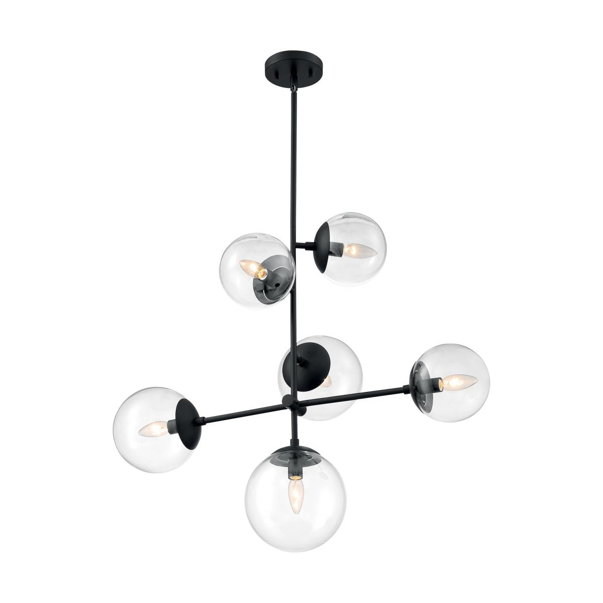 Sky Pendant Light Black Finish, Clear Glass