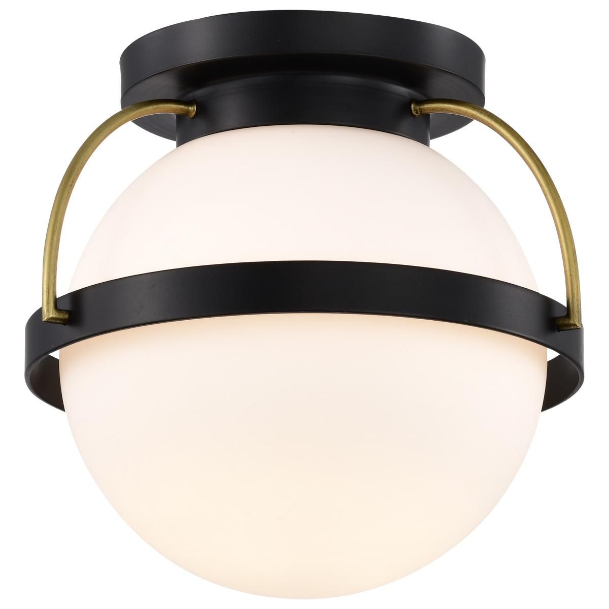 Lakeshore 1 Light Flush Mount Light, White Opal Glass