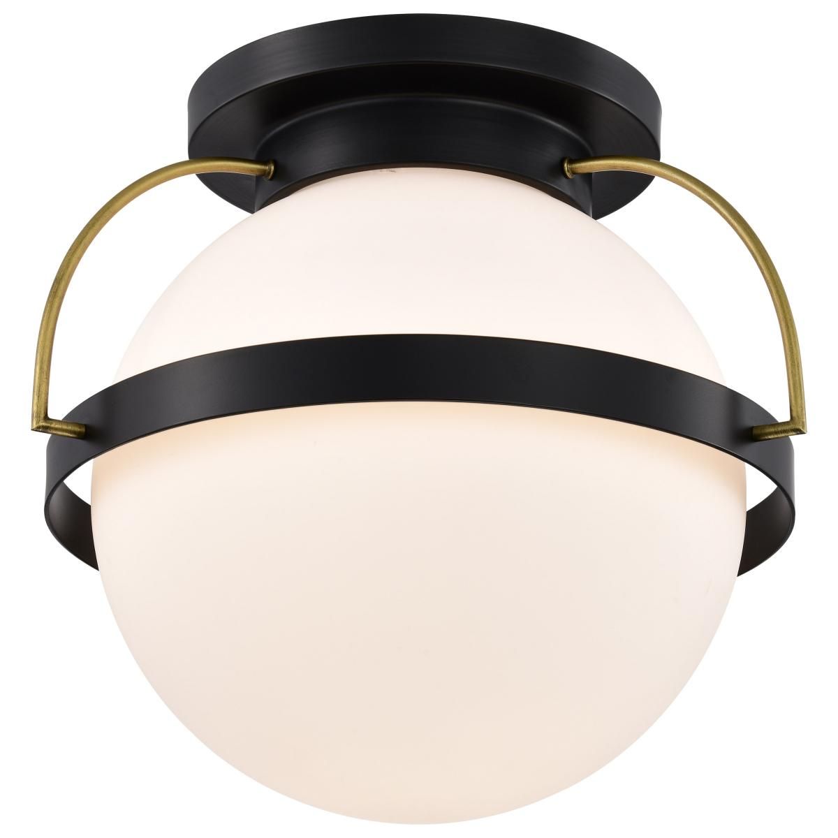 Lakeshore 1 Light Flush Mount Light, White Opal Glass